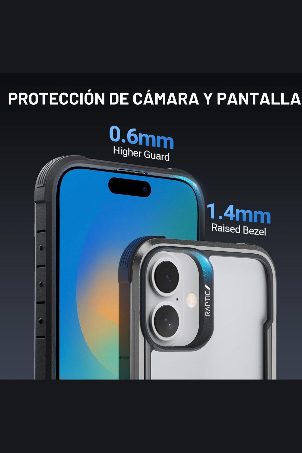 Foto 8 pulgar | Funda Aluminio Raptic Shield Uso Rudo Para Iphone 16 Pro Negro