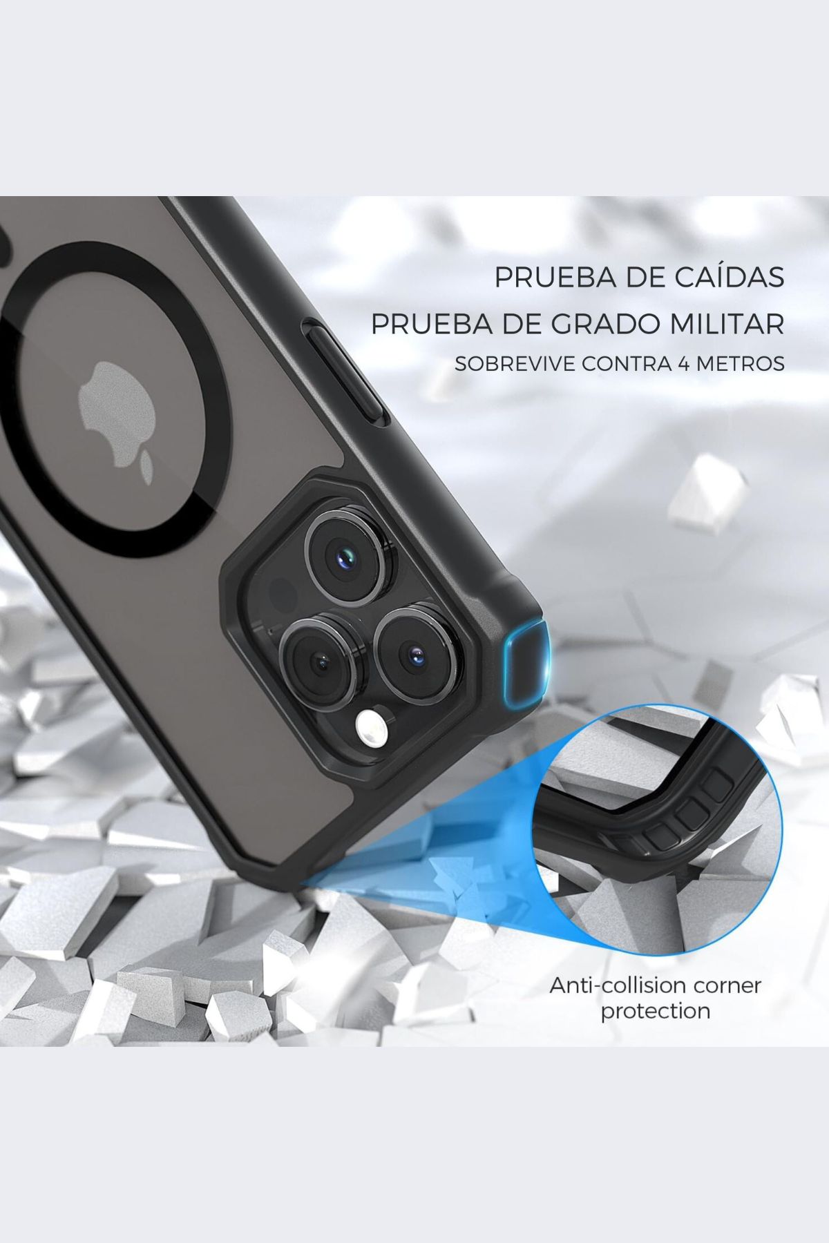 Foto 6 pulgar | Funda Policarbonato Raptic Dual Impact Para Iphone 16 Pro Max Negro