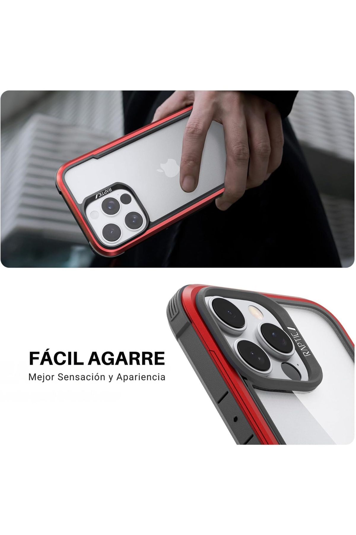 Foto 6 | Funda Aluminio Raptic Shield Uso Rudo Para Iphone 16 Pro Max Rojo