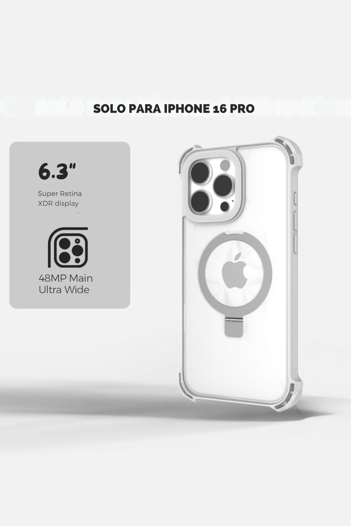 Foto 6 pulgar | Funda Policarbonato Raptic Dual Impact Para Iphone 16 Pro Transparente