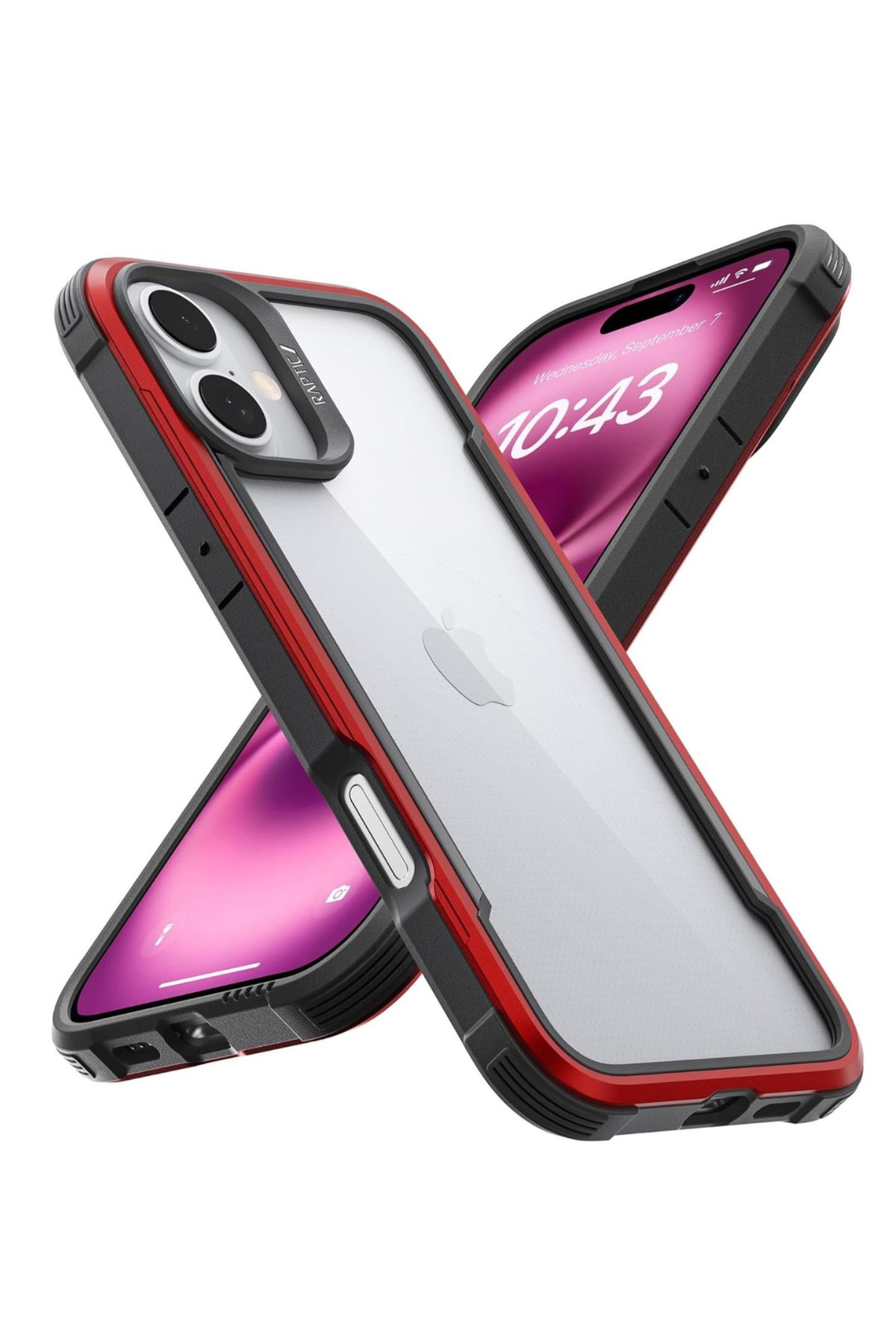 Funda Aluminio Raptic Shield Uso Rudo Para Iphone 16 Rojo
