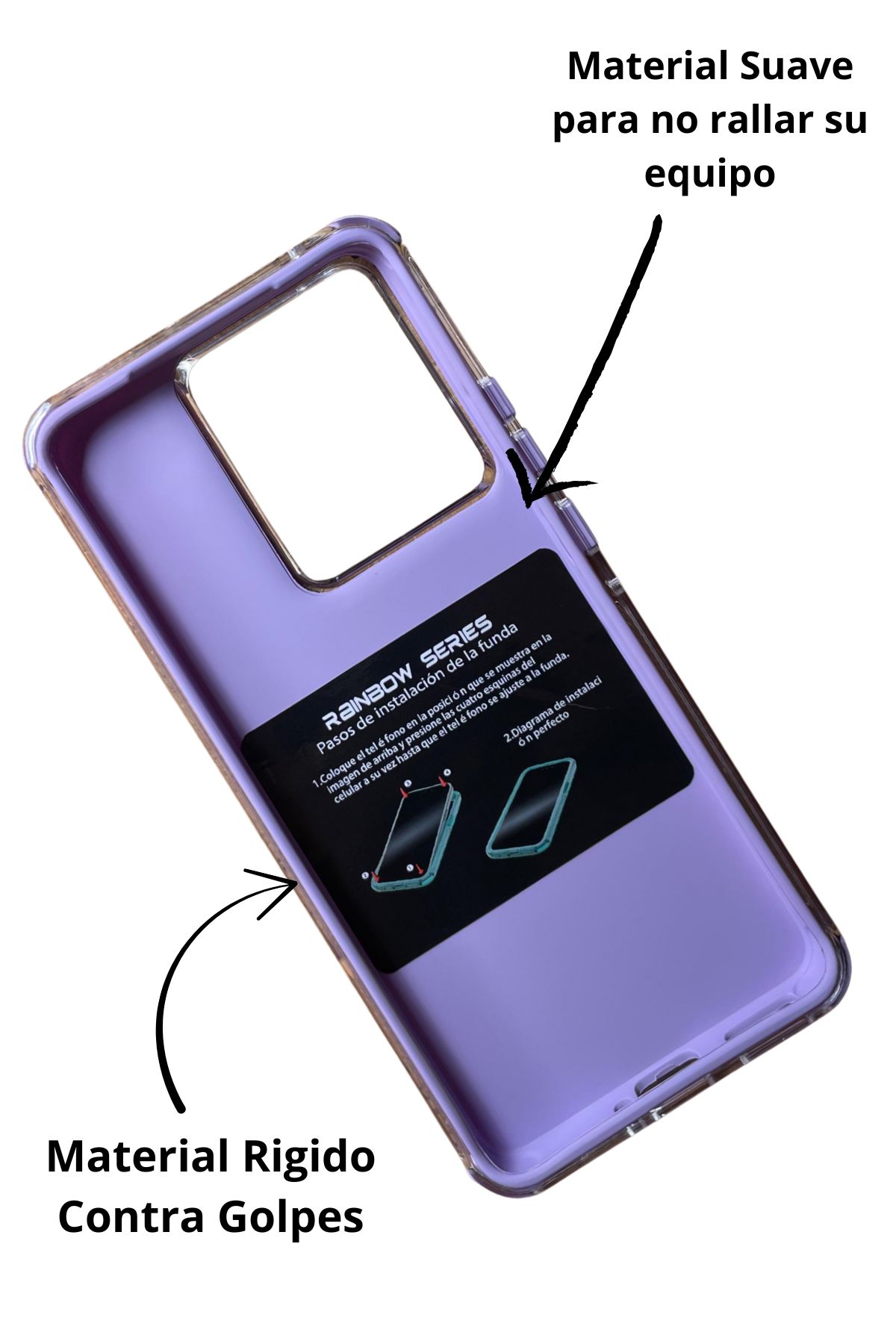 Foto 4 pulgar | Funda Uso Rudo Doble Capa Rainbow Paint Para Zte Axon 60 Lite Violeta