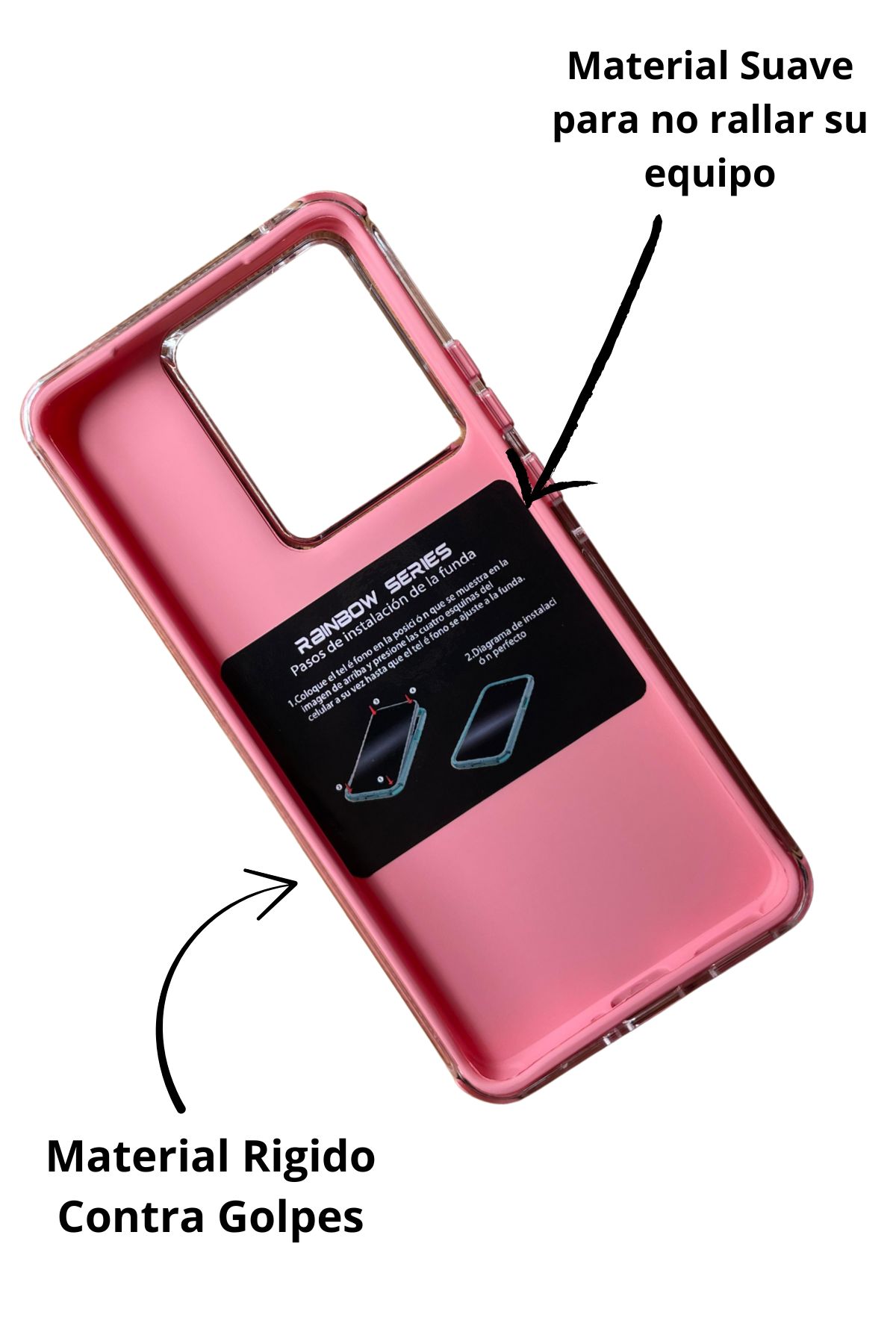 Foto 4 pulgar | Funda Uso Rudo Doble Capa Rainbow Paint Para Zte Axon 60 Lite Rosa
