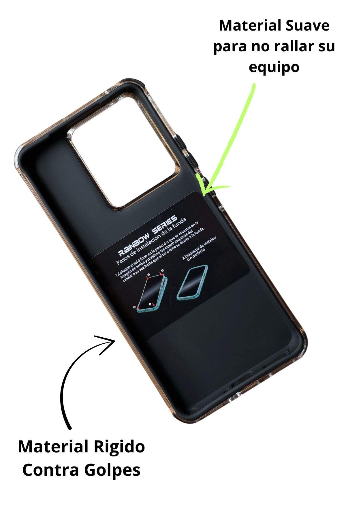 Foto 3 | Funda Uso Rudo Doble Capa Rainbow Paint Para Zte Axon 60 Negro