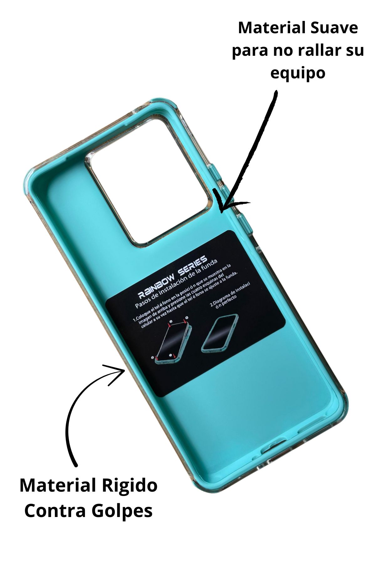 Foto 4 pulgar | Funda Uso Rudo Doble Capa Rainbow Paint Para Zte Axon 60 Lite Verde