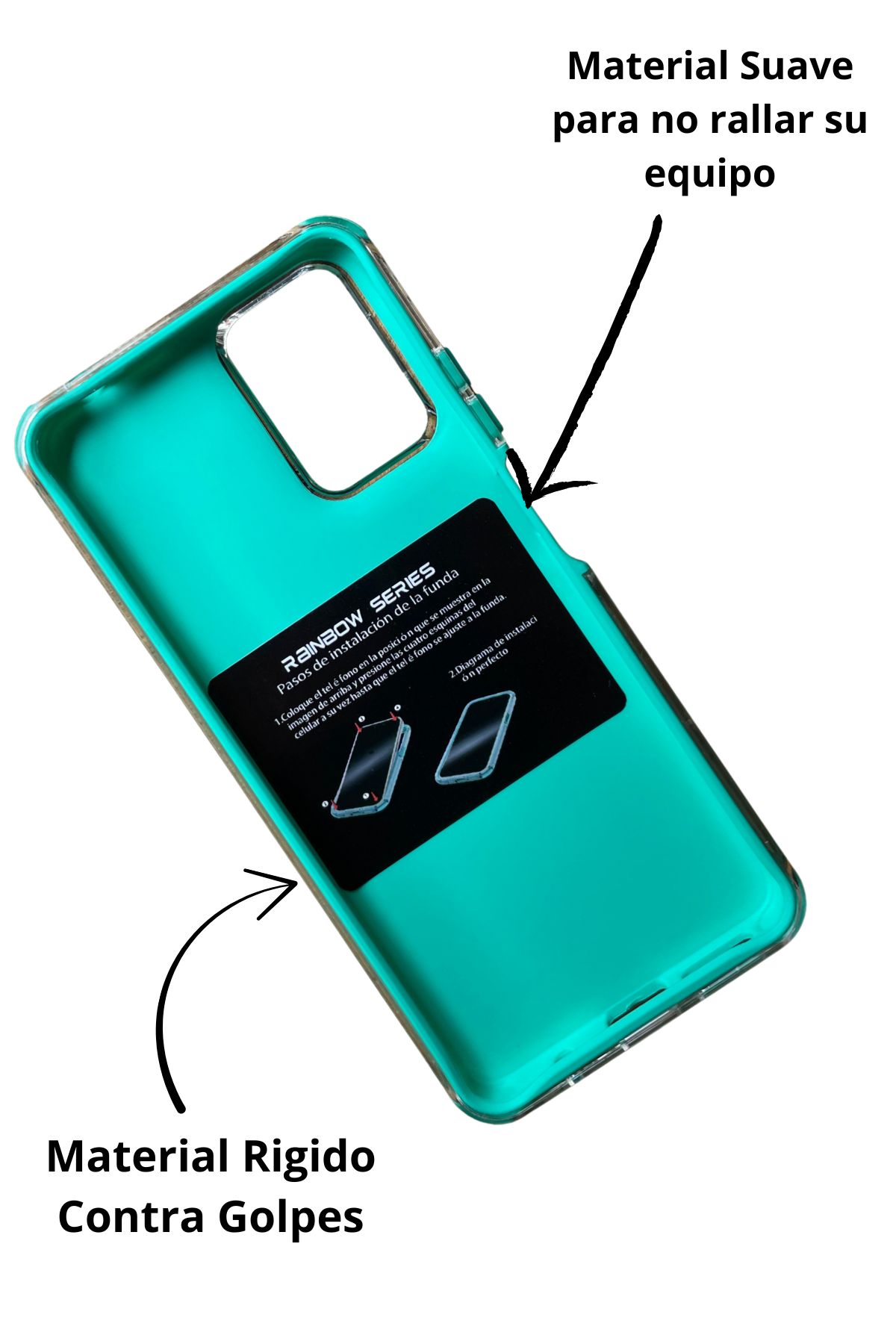 Foto 3 pulgar | Funda Uso Rudo Doble Capa Rainbow Paint Para Moto G04/g24 Verde