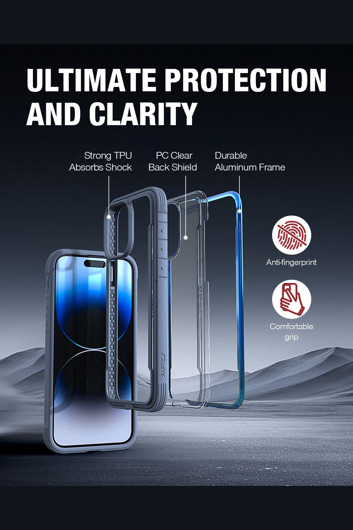 Foto 5 pulgar | Funda Aluminio Raptic Shield Uso Rudo Para Iphone 15 Pro Iridicente