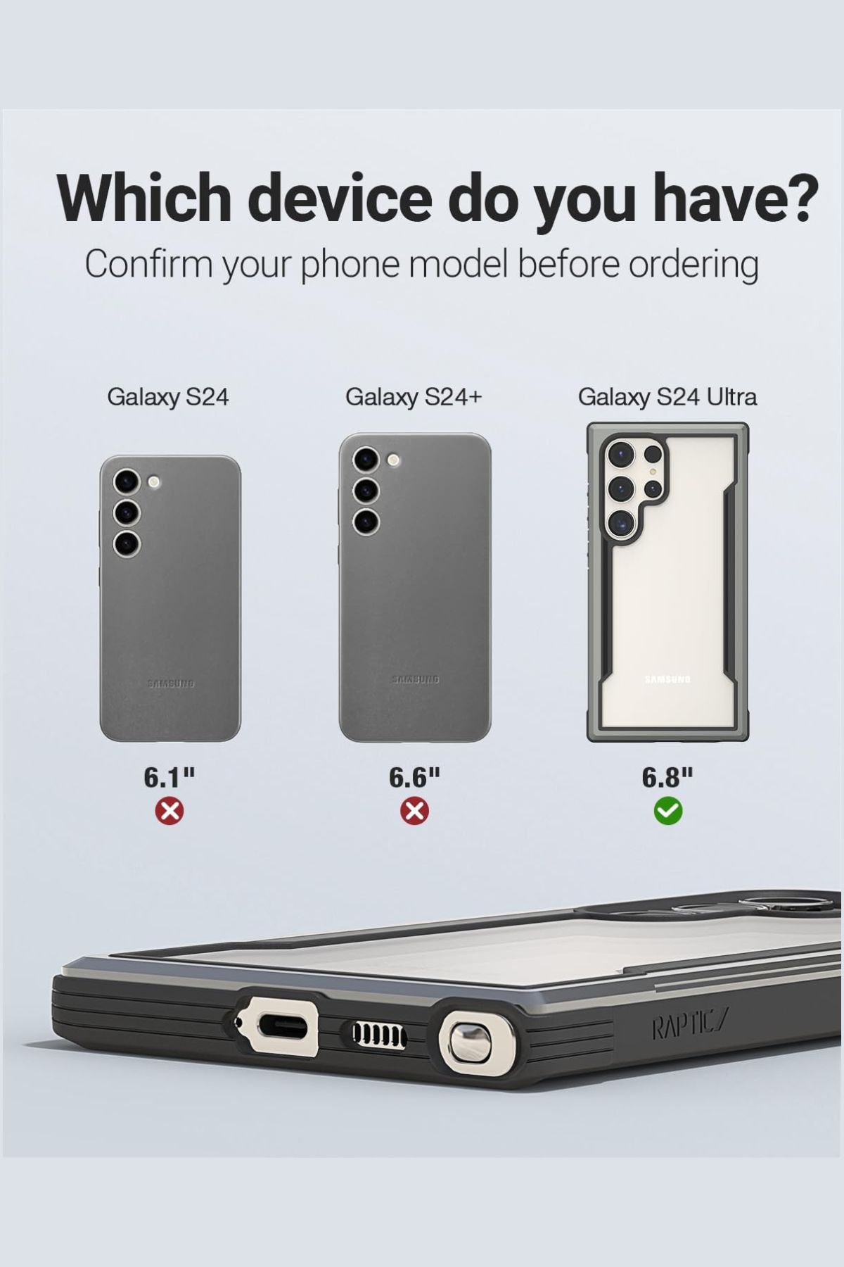 Foto 3 pulgar | Funda Aluminio Raptic Shield Uso Rudo Para Samsung S24 Ultra Negro