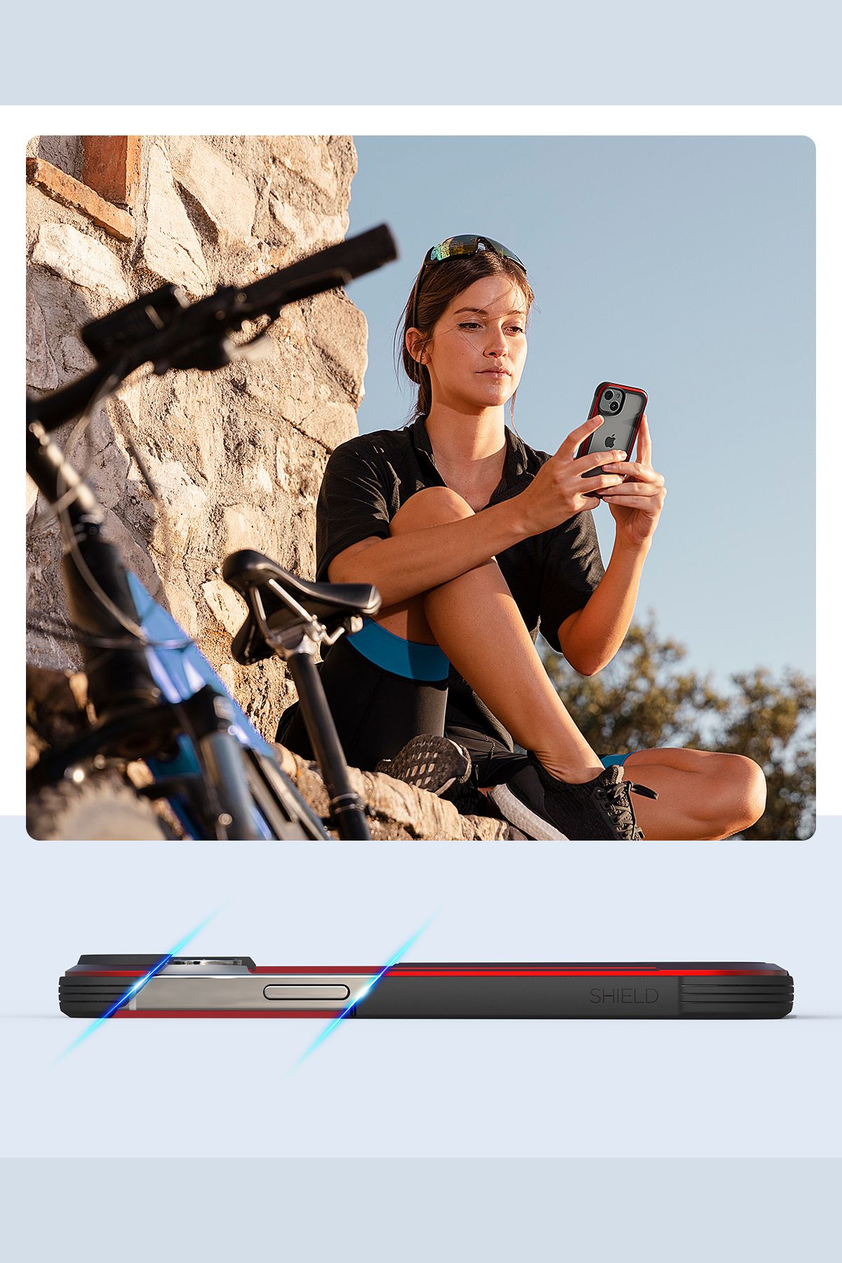 Foto 4 | Funda Aluminio Raptic Shield Uso Rudo Para Iphone 15 Rojo