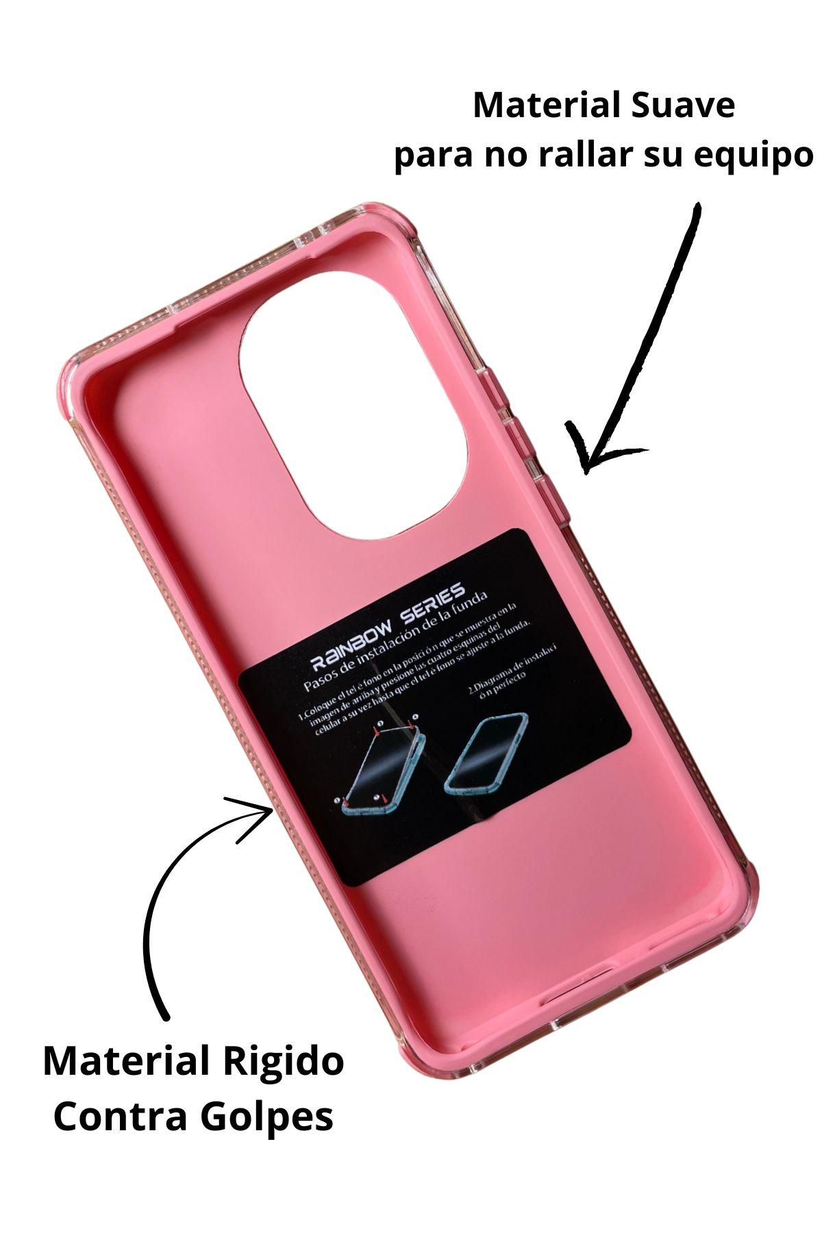 Foto 4 pulgar | Funda Uso Rudo Doble Capa Rainbow Paint Para Oppo Reno 11 Rosa
