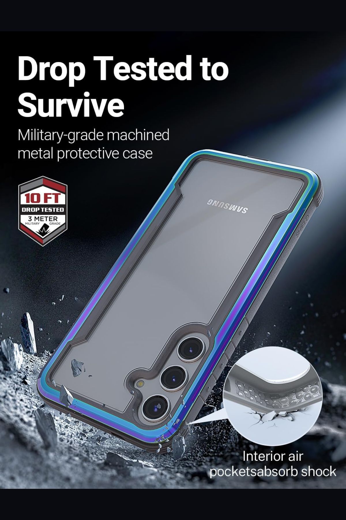 Foto 3 | Funda Aluminio Raptic Shield Uso Rudo Para Samsung S24 Plus Iridicente