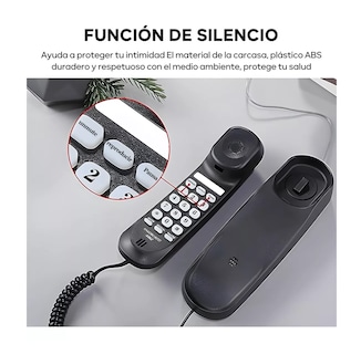 Foto 3 | Telefonos Fijos Alambrico Casa Oficina Negro