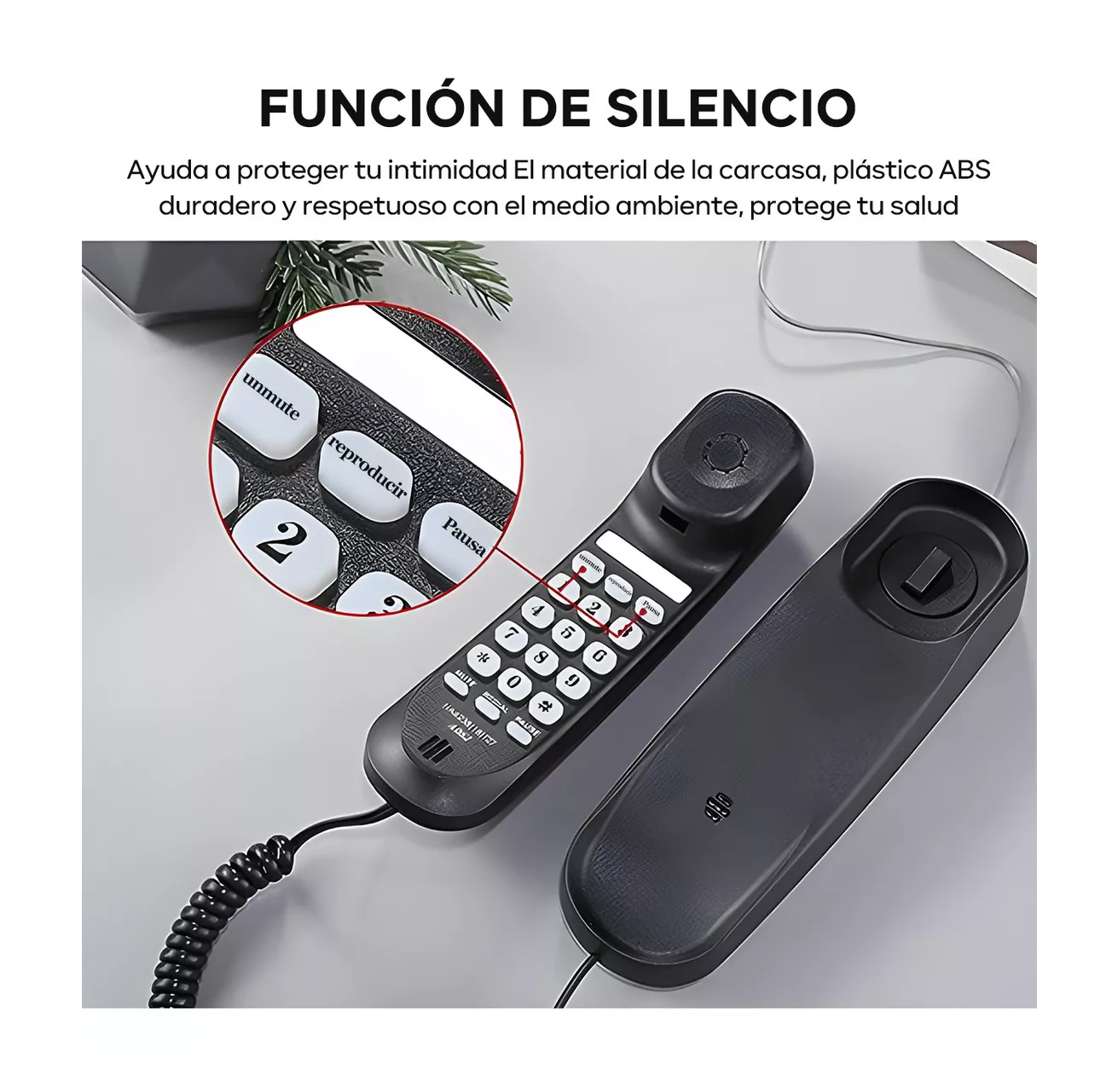 Foto 4 pulgar | Telefonos Fijos Alambrico Casa Oficina Negro