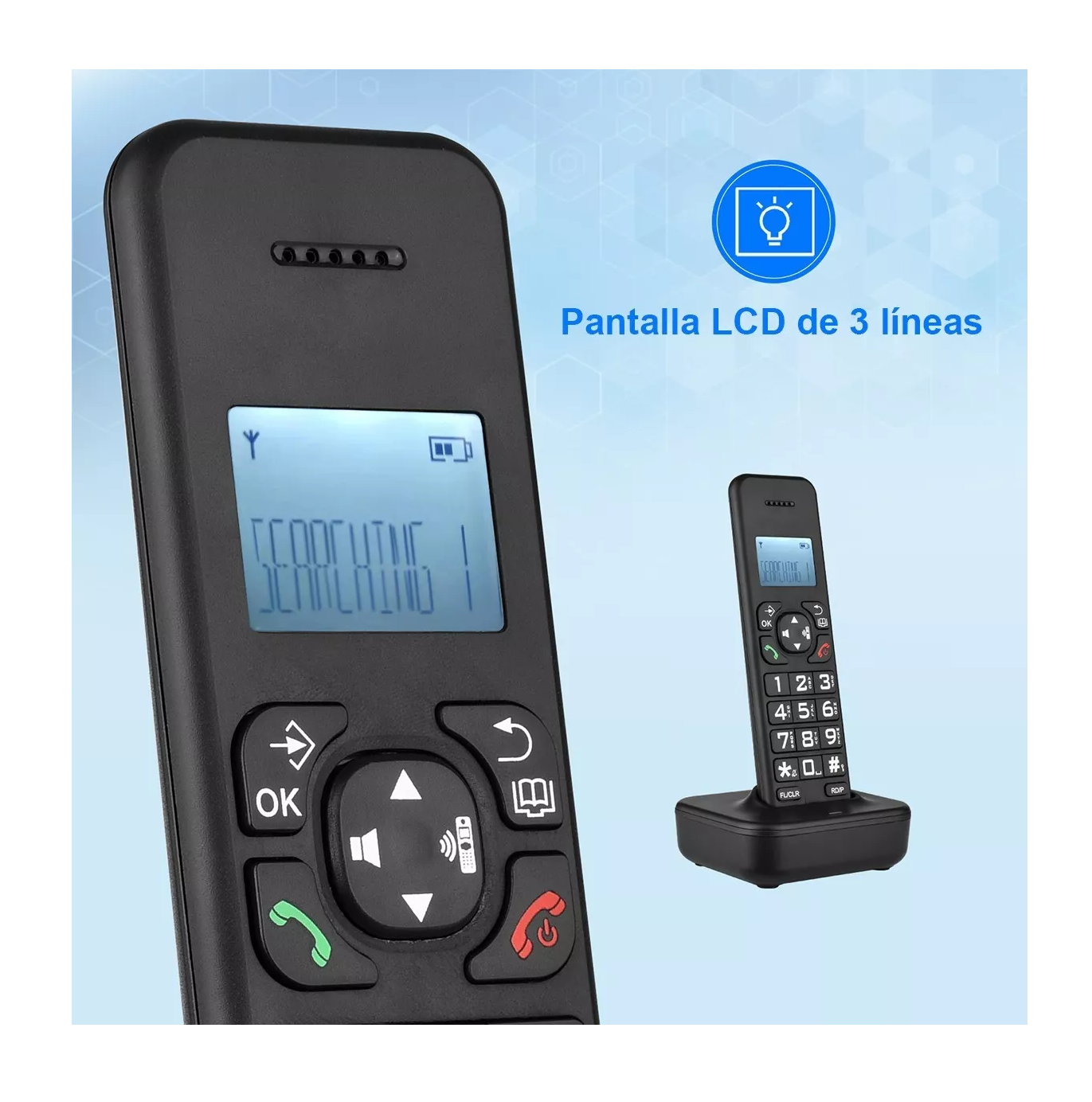 Foto 2 | Sistema De Teléfono Inalámbrico Expandible Negro