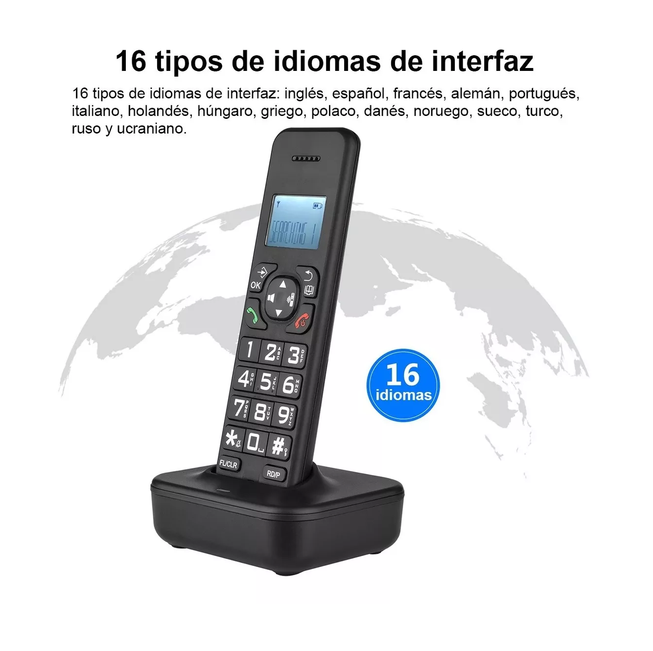 Foto 4 pulgar | Sistema De Teléfono Inalámbrico Expandible Negro