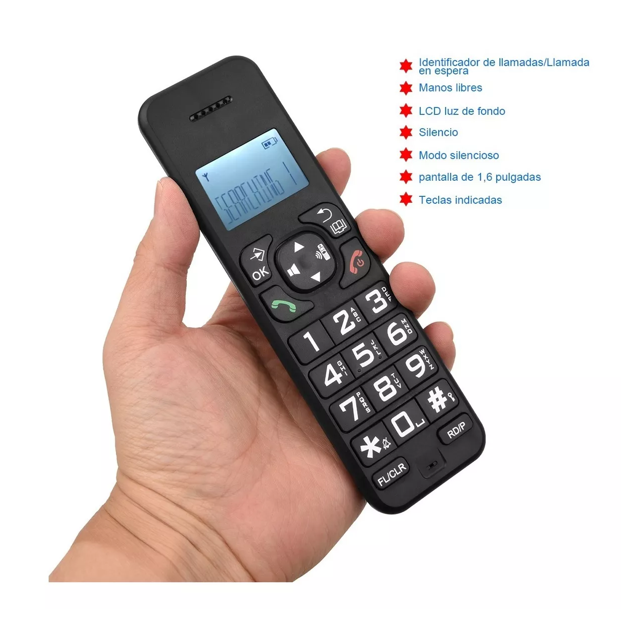 Foto 5 pulgar | Sistema De Teléfono Inalámbrico Expandible Negro
