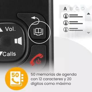 Foto 2 | Teléfono Inalámbrico con Pantalla y Teclado Grande Eo Safe Imports Esi-10551 Negro