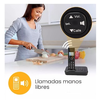 Foto 3 | Teléfono Inalámbrico con Pantalla y Teclado Grande Eo Safe Imports Esi-10551 Negro