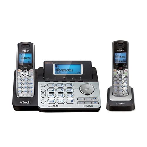 Teléfono inalámbrico VTech DS6151 DECT6.0 de 2 líneas con 1 auricular DS6101