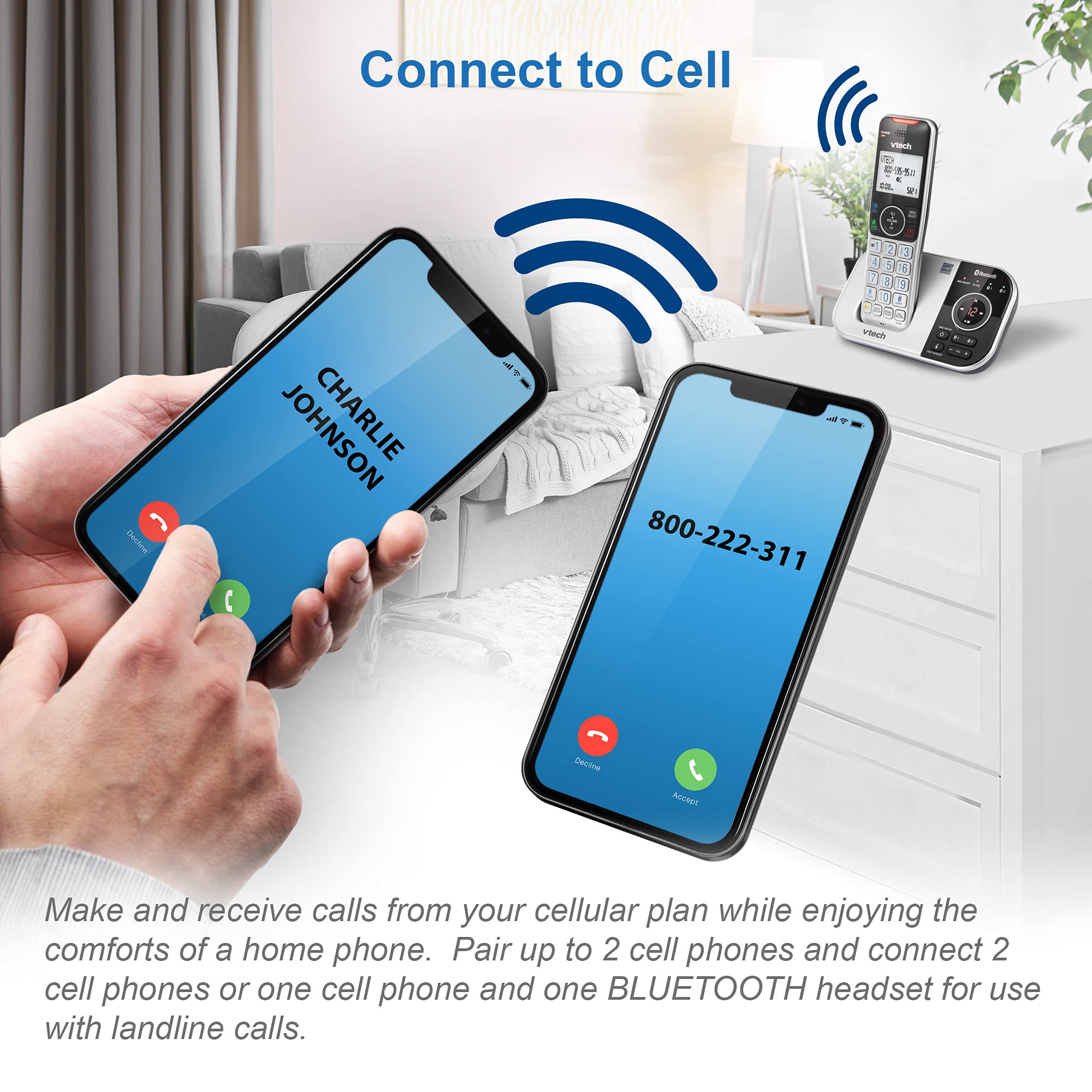 Foto 4 pulgar | Teléfono Inalámbrico Vtech Vs112 Dect 6.0 Bluetooth con Bloqueador de Llamadas y Contestador Digital