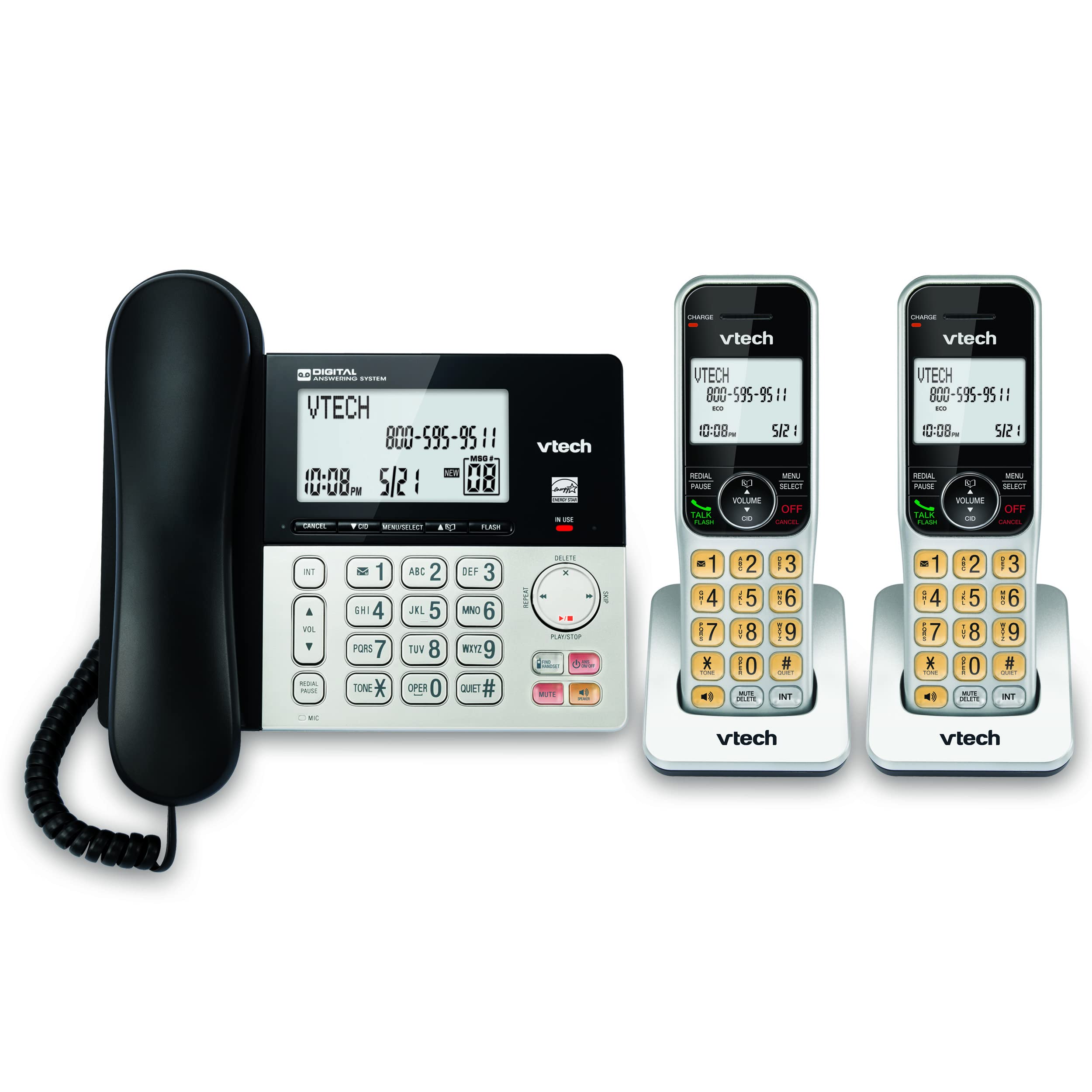Venta Internacional - Teléfono Cable/inalámbrico Vtech Vg208-2 Dect 6.0 De 2 Auriculares $2,482