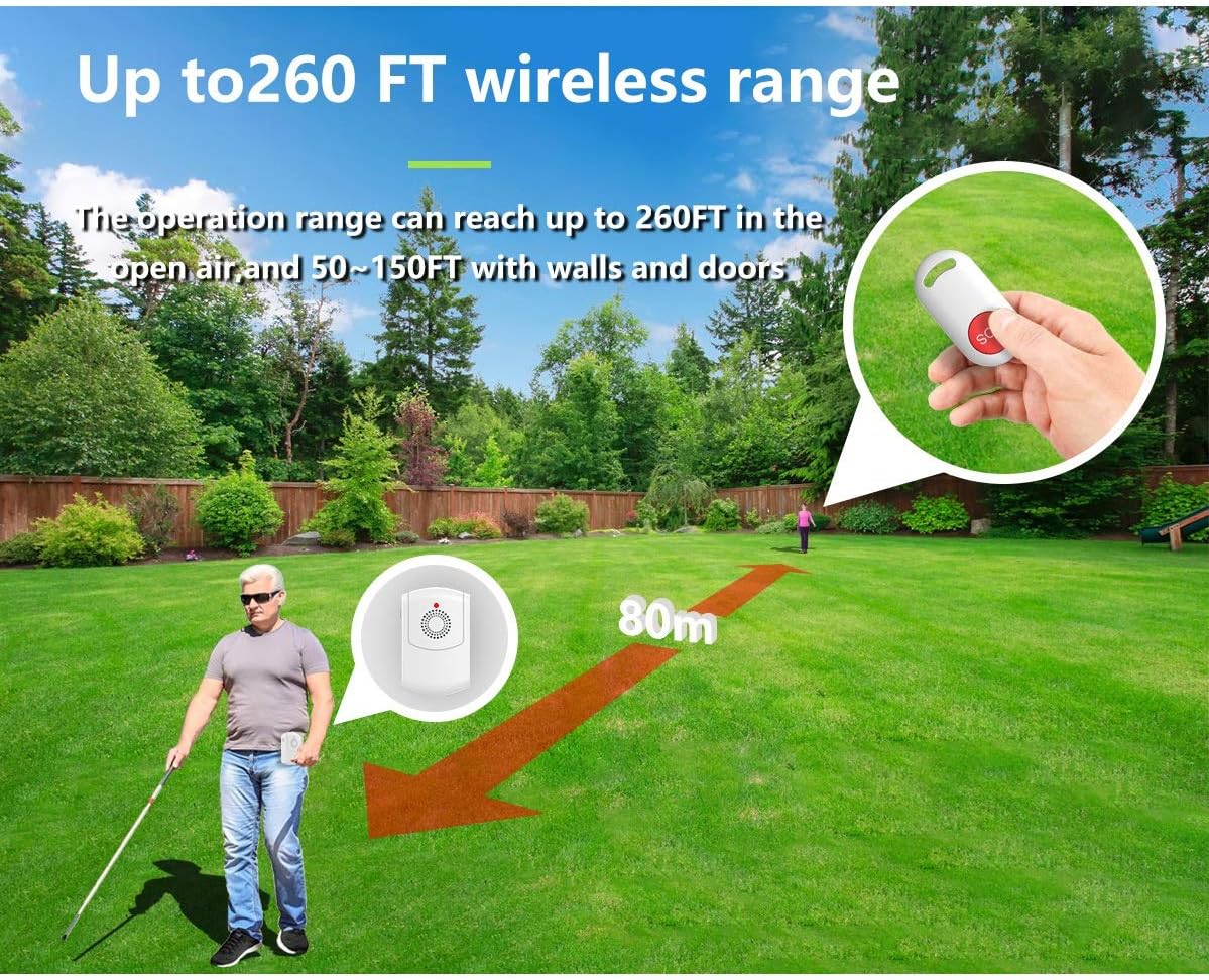 Foto 8 pulgar | Localizador Inalámbrico para Cuidadores con Botón de Llamada y Receptor de Vibración Portátil