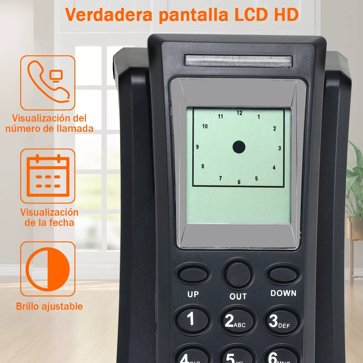 Foto 3 pulgar | Teléfono Fijo Colgar Pared Con Identificador De Llamadas  Eo Safe Imports Esi-12627 Negro