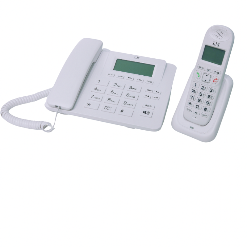 Foto 4 pulgar | Set de 2 teléfonos Inalámbrico Alámbrico Blanco