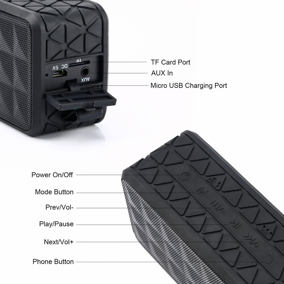 Foto 6 pulgar | Altavoz Inalámbrico Impermeable Ip56 5w Con Batería De 1800mah - Venta Internacional.