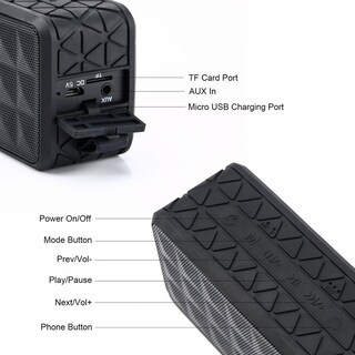Foto 5 | Altavoz Inalámbrico Impermeable Ip56 5w Con Batería De 1800mah - Venta Internacional.