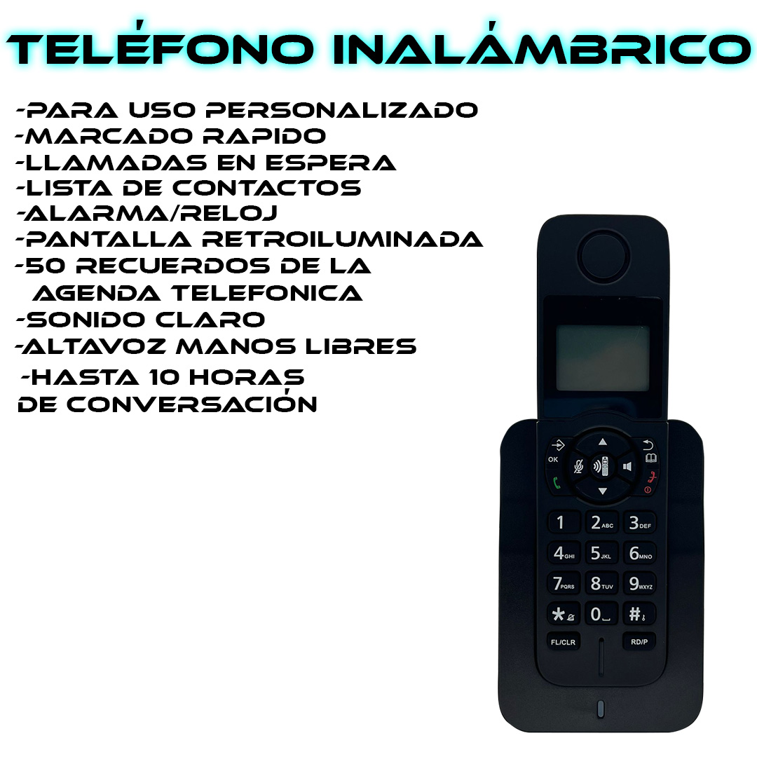 Foto 5 pulgar | Teléfono Inalámbrico D1005-bk Con Botones Grandes Para Oficina