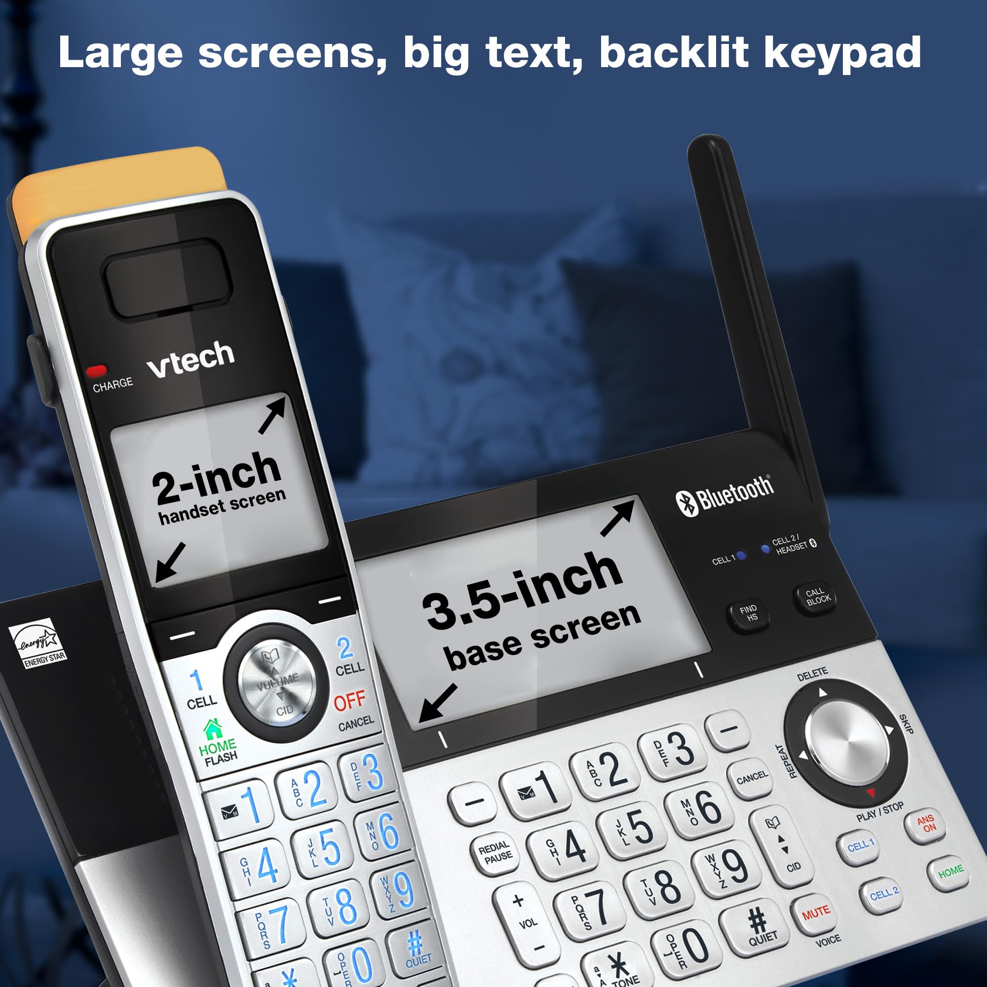 Foto 6 | Teléfono Inalámbrico Vtech Is8151-2 De Súper Largo Alcance Con Contestador Automático - Venta Internacional.
