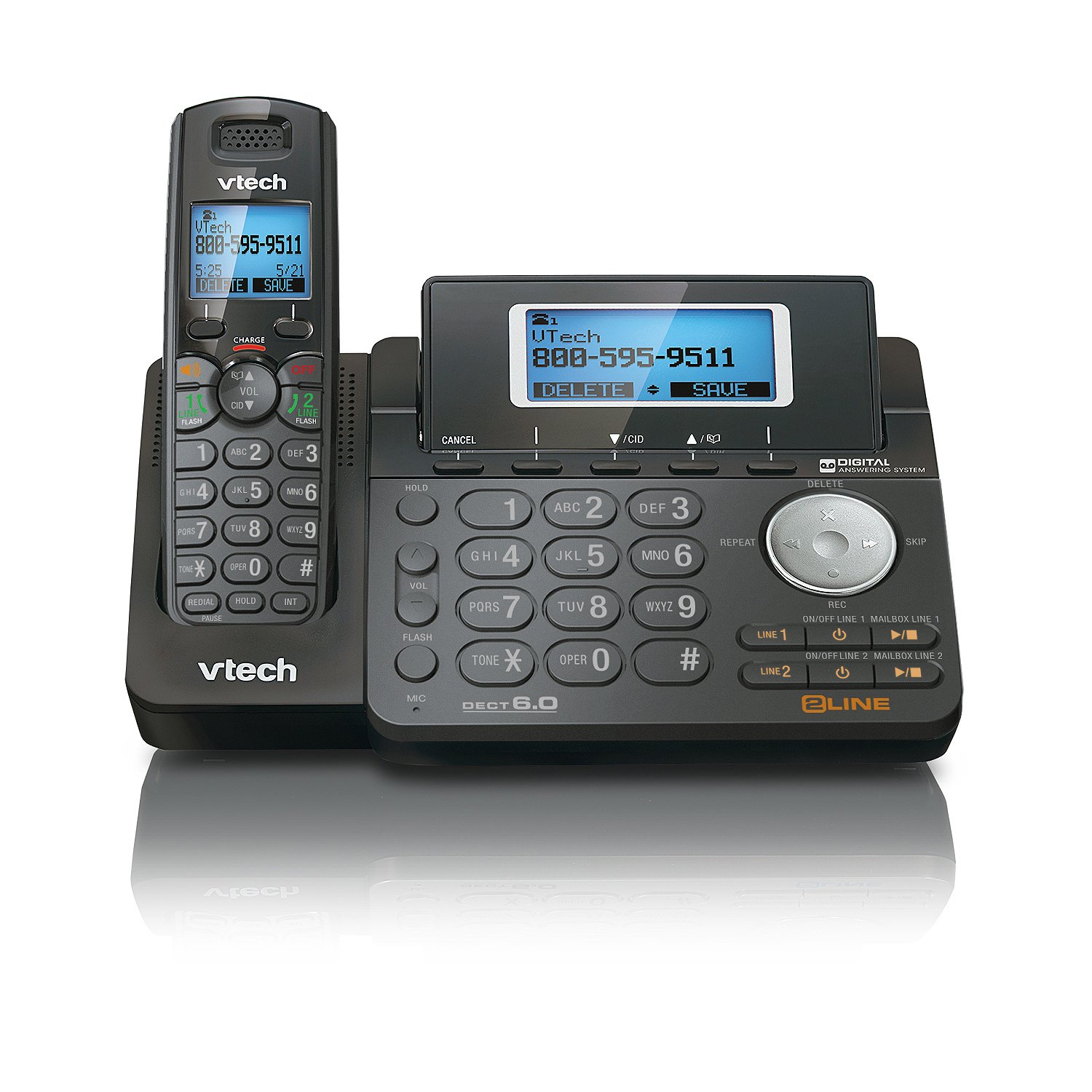 Teléfono Inalámbrico Vtech Ds6151-11 Dect 6.0 De 2 Líneas Ampliable - Venta Internacional.