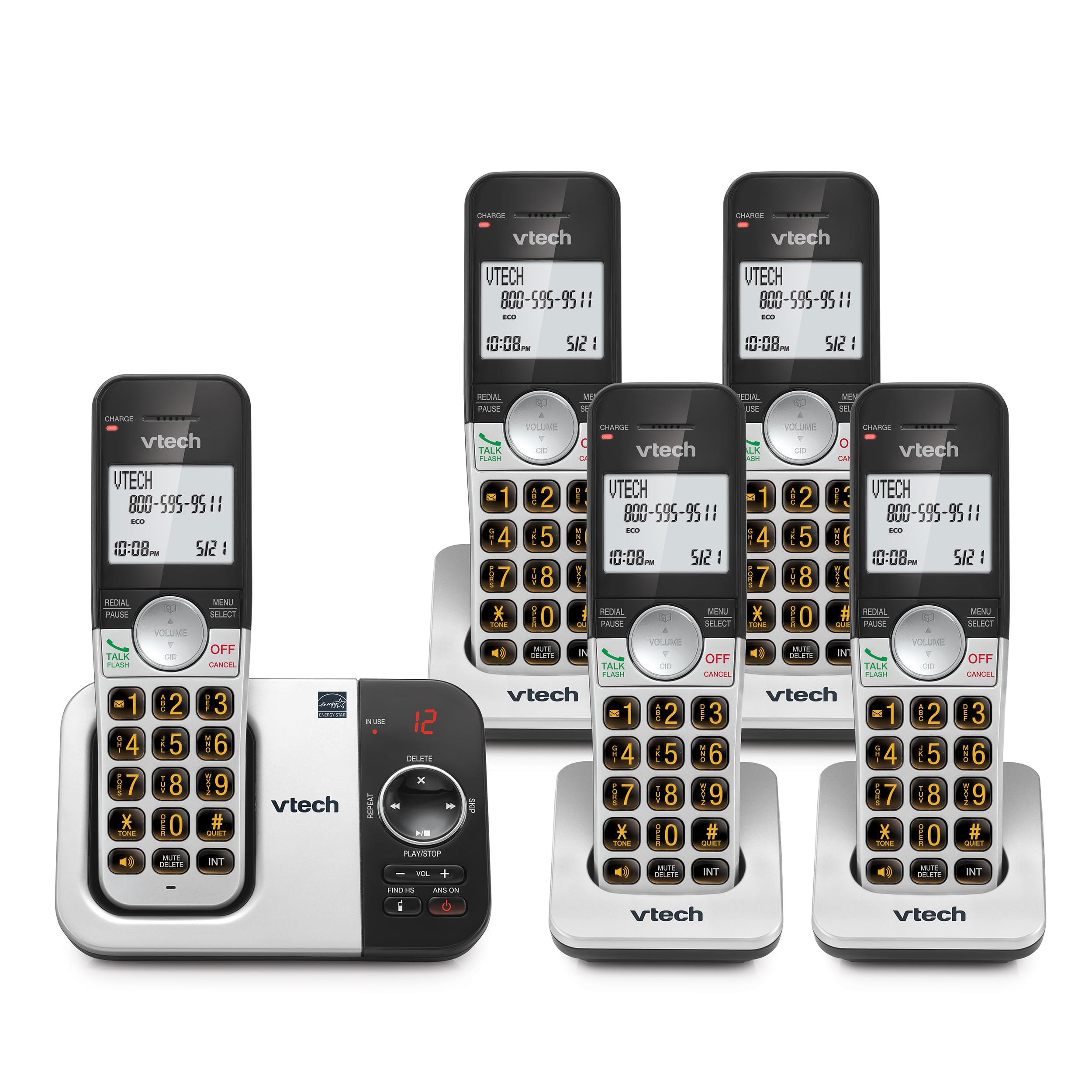 Teléfono Inalámbrico Vtech Vg232-5 Con Contestador Automático De 5 Auriculares - Venta Internacional. $3,641
