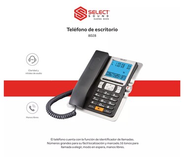 Foto 2 | Teléfono Fijo Select Sound 8028 Negro