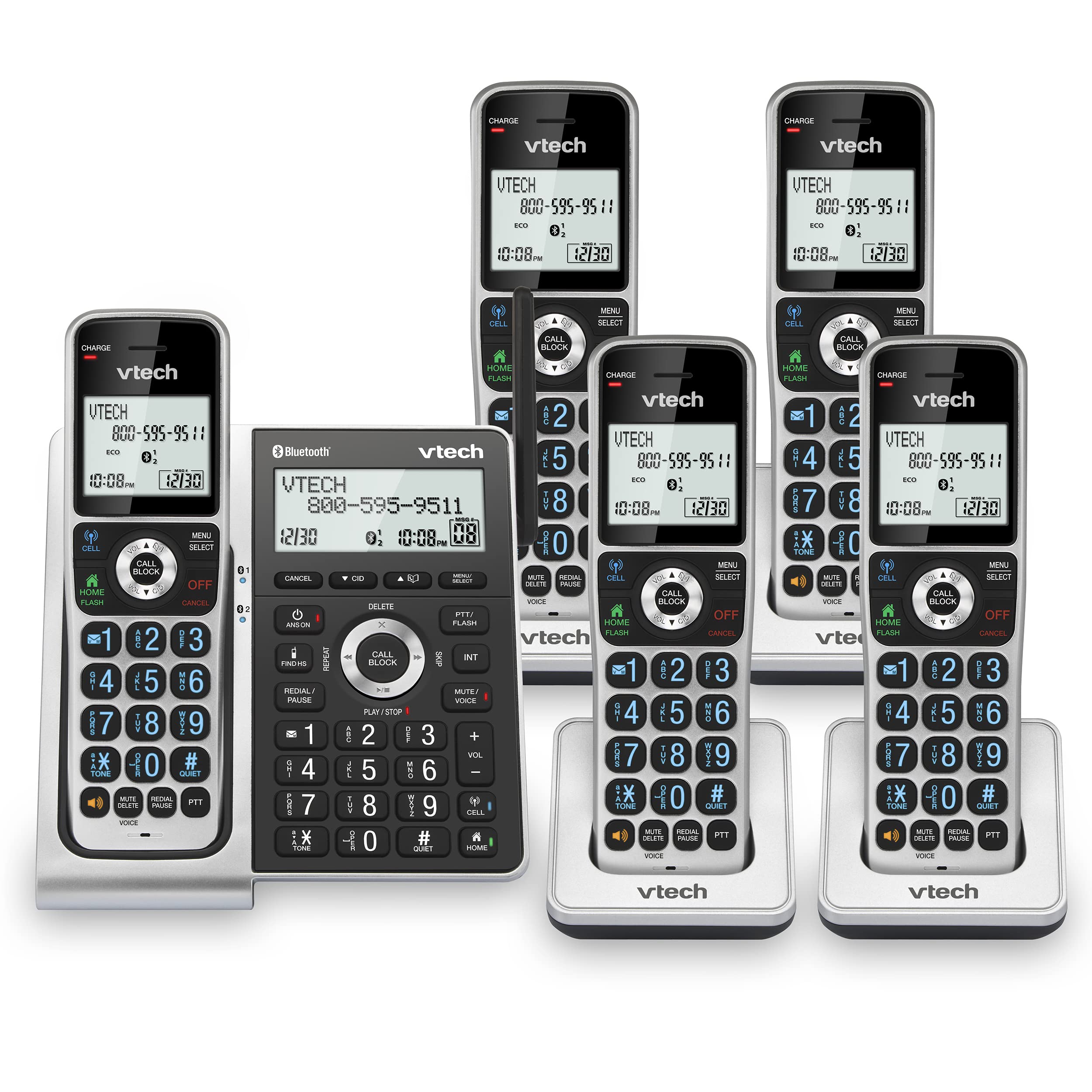 Foto 2 pulgar | Teléfono Inalámbrico Vtech Vs306-5 Con Auriculares Bluetooth 5 - Venta Internacional.