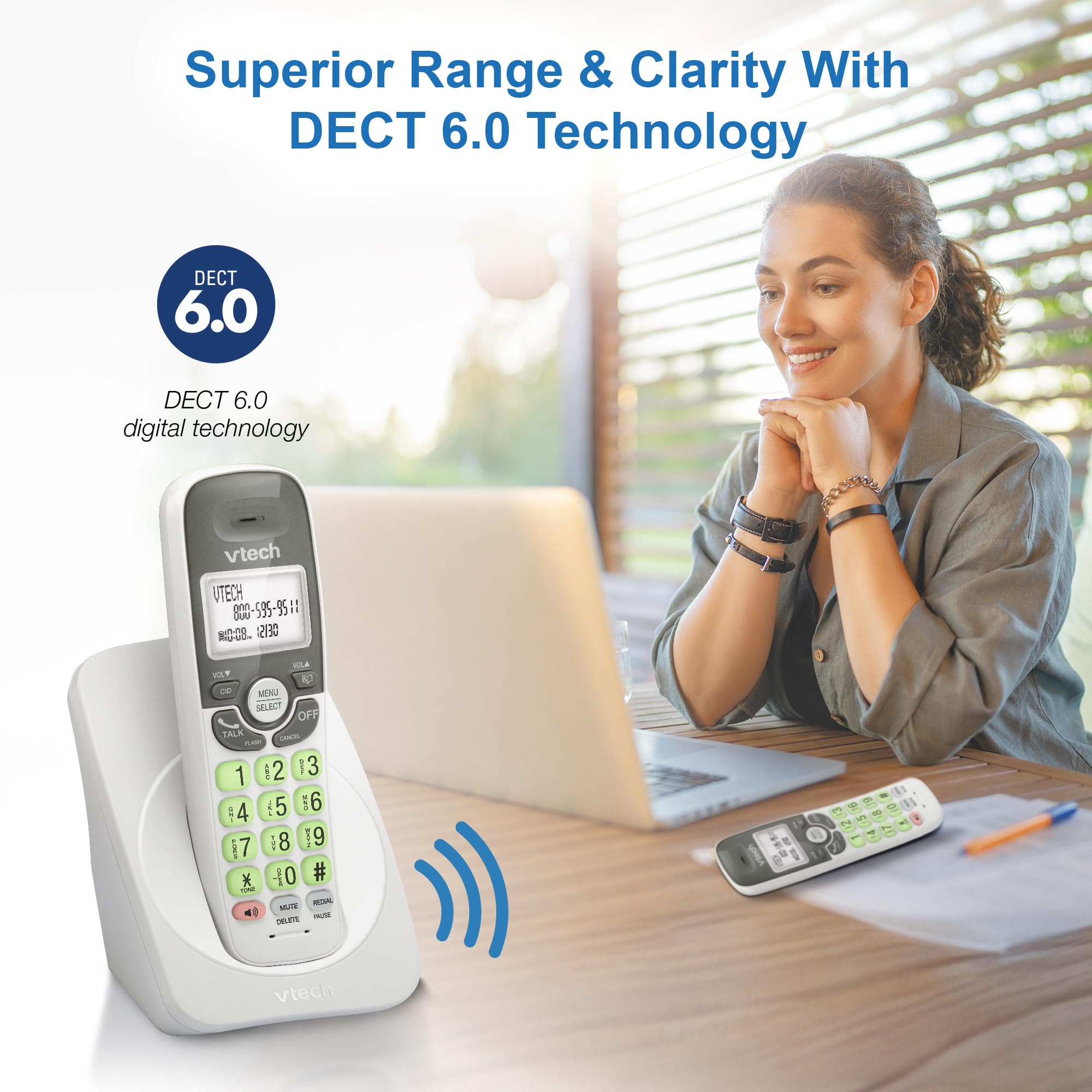 Foto 6 pulgar | Teléfono Inalámbrico Vtech Vg131 Dect 6.0 Bluetooth Identificador De Llamadas - Venta Internacional.