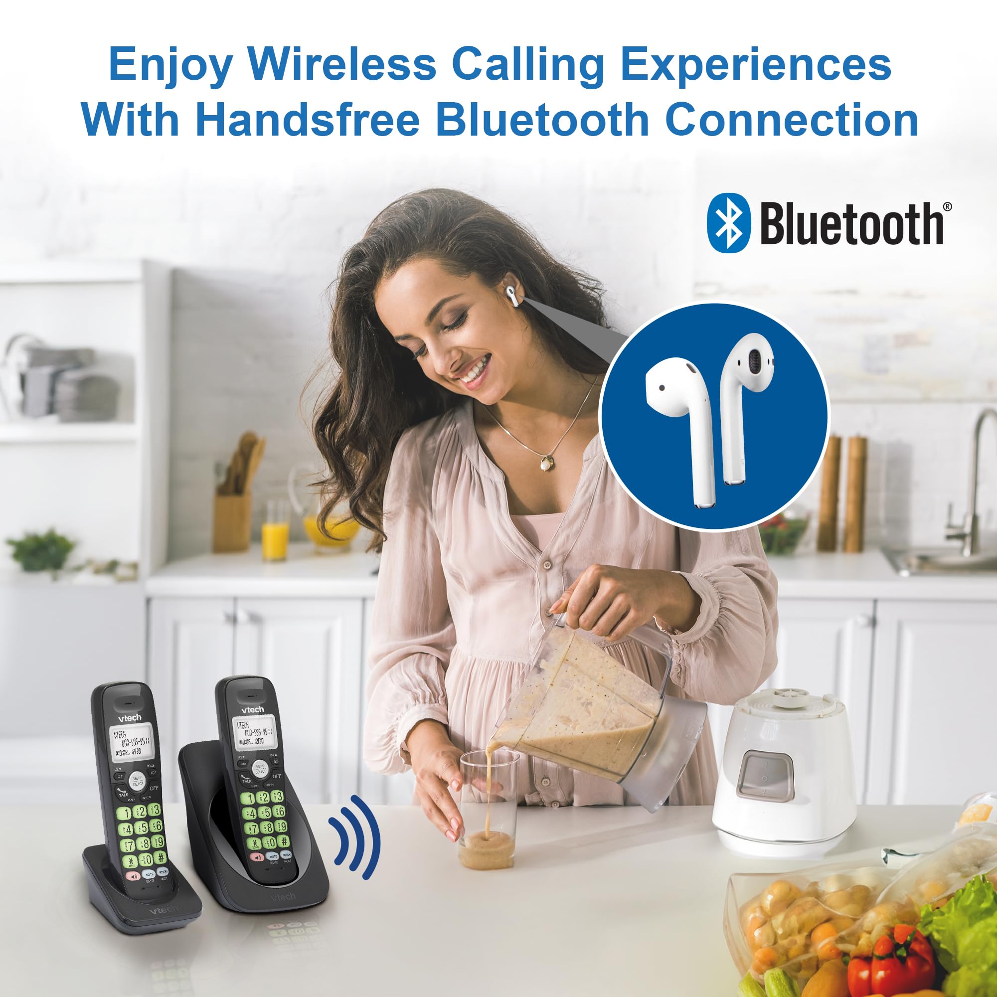 Foto 4 pulgar | Teléfono Inalámbrico Vtech Vg131-21 Dect 6.0 De 2 Auriculares Con Bluetooth - Venta Internacional.