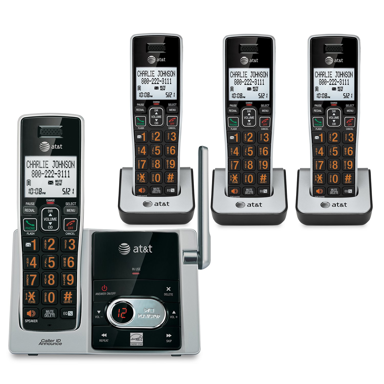 Teléfono Inalámbrico At&t Cl82413 Dect 6.0 Con Sistema De Respuesta Para 4 Teléfonos - Venta Internacional.