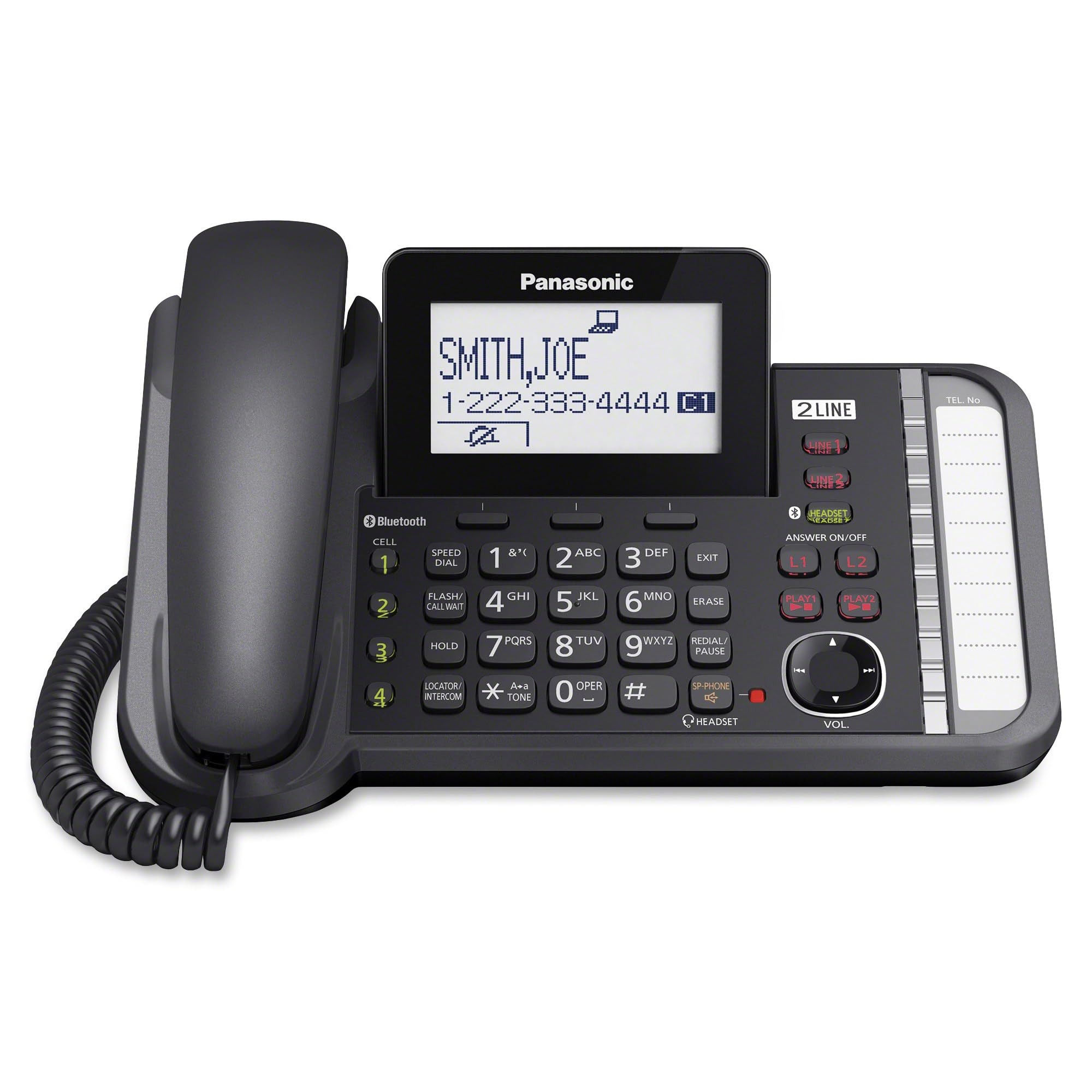 Foto 5 pulgar | Sistema Telefónico Panasonic Kx-tg9581b De 2 Líneas Con 1 Auricular Negro - Venta Internacional.