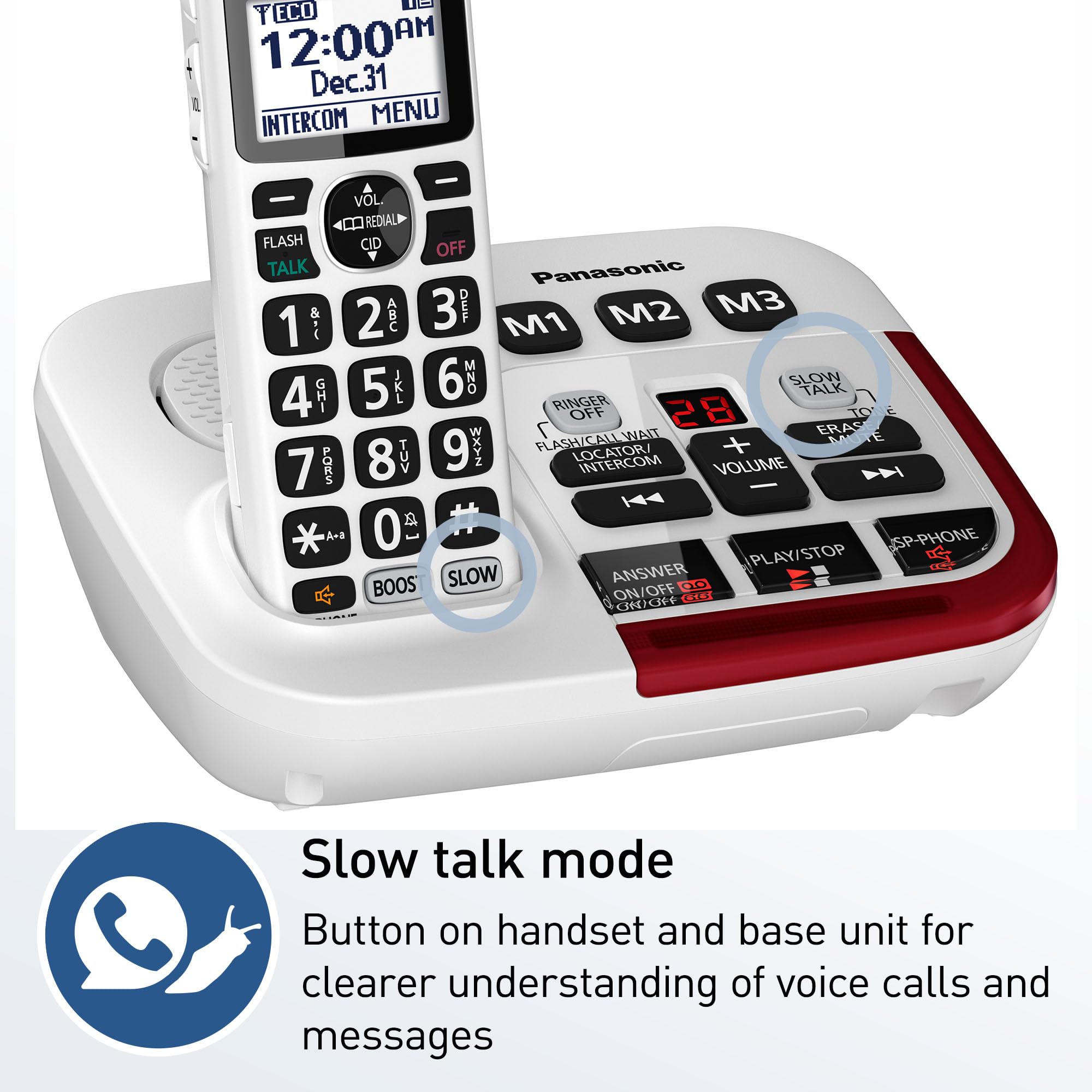 Foto 2 | Teléfono Inalámbrico Panasonic Kx-tgm420w Amplificado 40db Blanco - Venta Internacional.