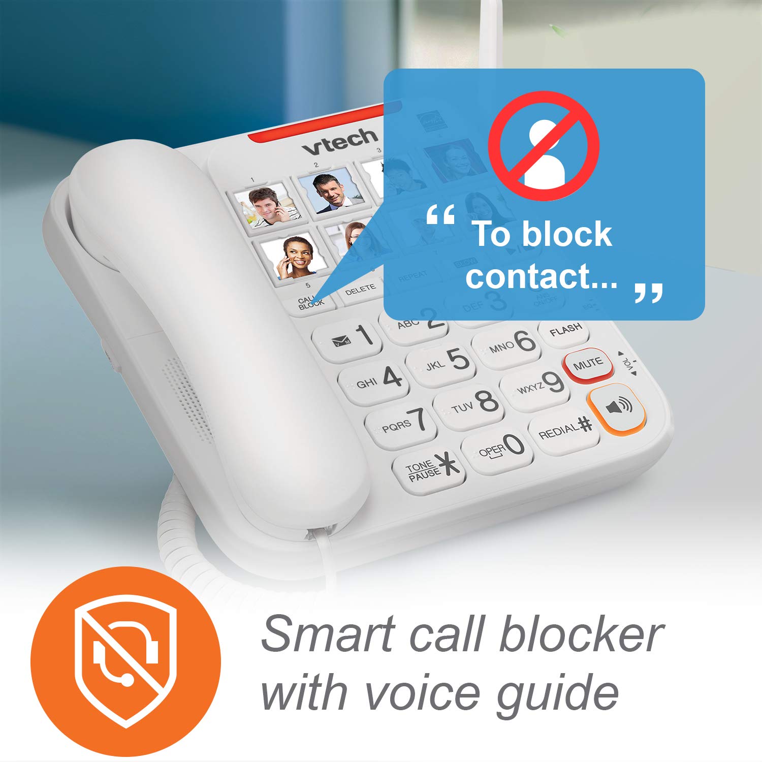 Foto 5 pulgar | Teléfono Vtech Dect 6.0 Con Cable E Inalámbrico Con Sistema De Respuesta - Venta Internacional.