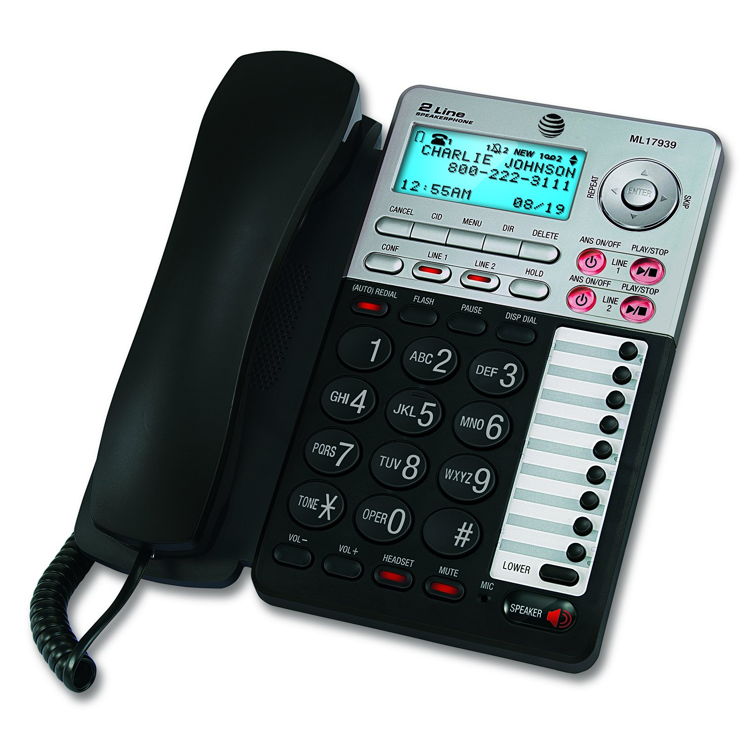 Foto 2 pulgar | Altavoz At&t Ml17939 De Dos Líneas Con Identificador De Llamadas Y Contestador - Venta Internacional.
