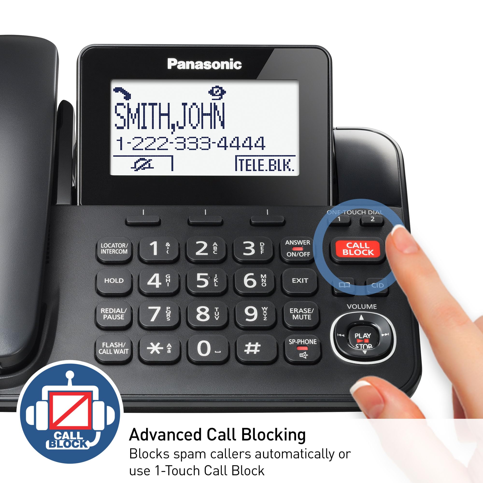 Foto 4 pulgar | Teléfono Panasonic Kx-tgf850b con Bloqueo de Llamadas - Venta Internacional