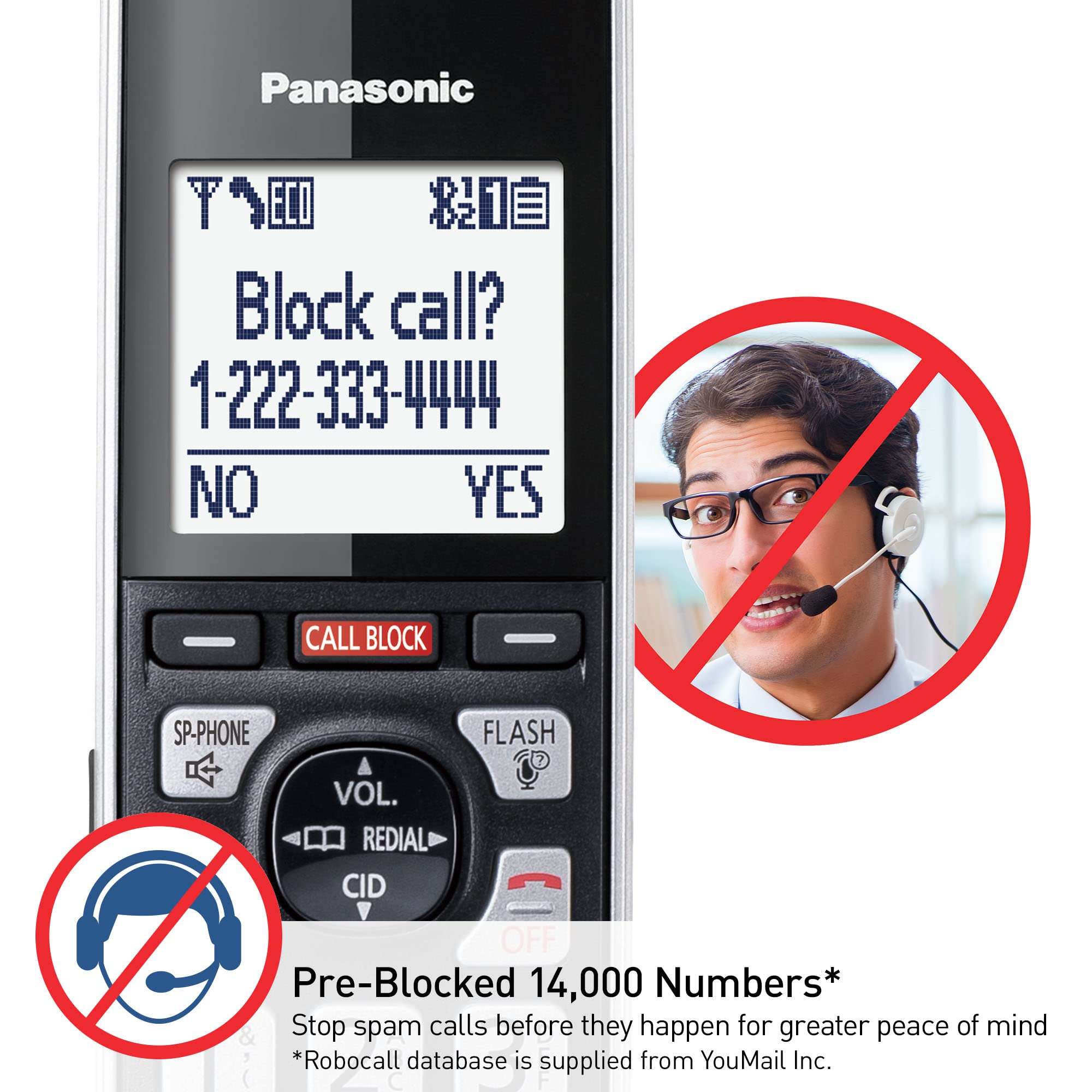 Foto 4 pulgar | Teléfono Inalámbrico Panasonic Kx-tgf973b con Bloqueo de Llamadas y Bluetooth - Venta Internacional