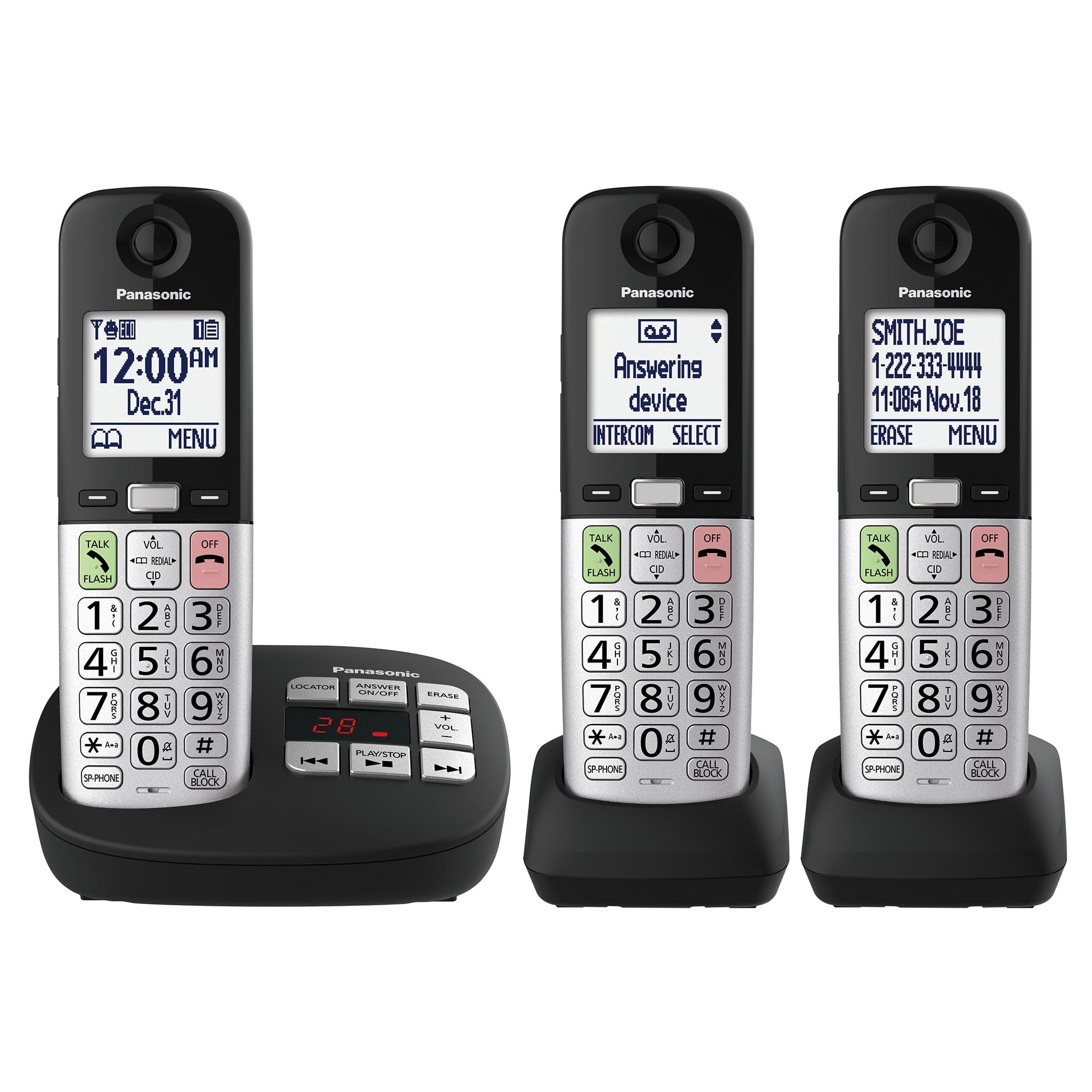 Foto 2 pulgar | Teléfono Inalámbrico Panasonic Kx-tgu433b Con Pantalla Grande Y Botones - Venta Internacional.