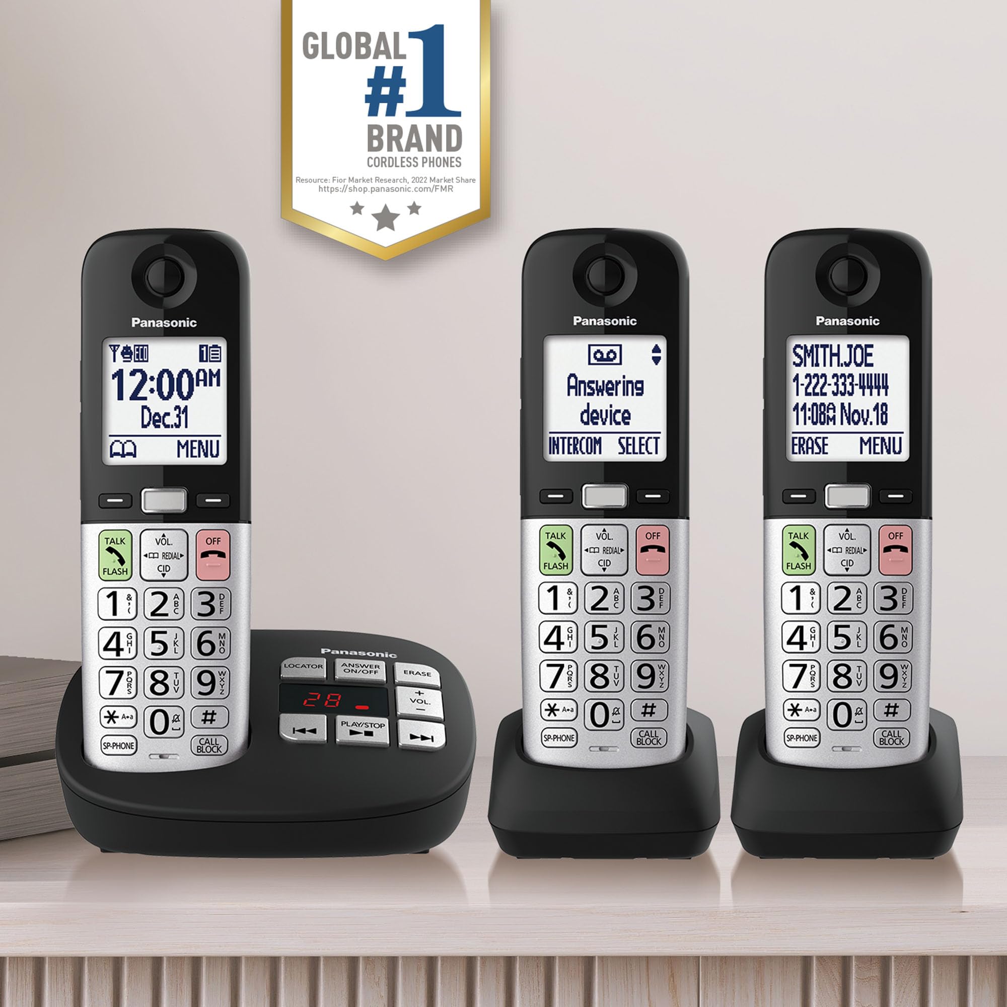 Foto 3 pulgar | Teléfono Inalámbrico Panasonic Kx-tgu433b Con Pantalla Grande Y Botones - Venta Internacional.
