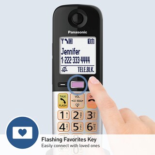 Foto 3 | Teléfono Inalámbrico Panasonic Kx-tgu433b Con Pantalla Grande Y Botones - Venta Internacional.