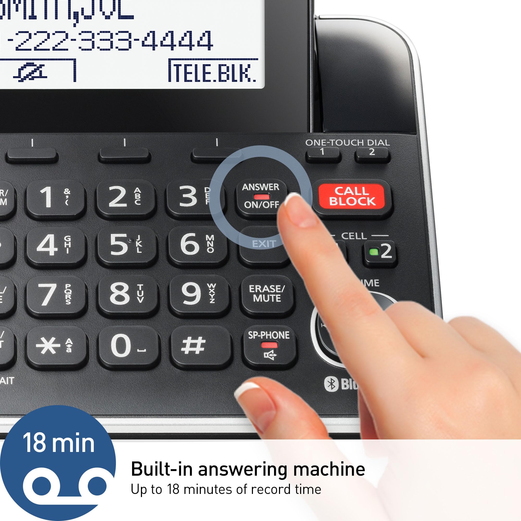 Foto 5 | Teléfono Inalámbrico Panasonic Link2cell Kx-tgf882b Negro - Venta Internacional