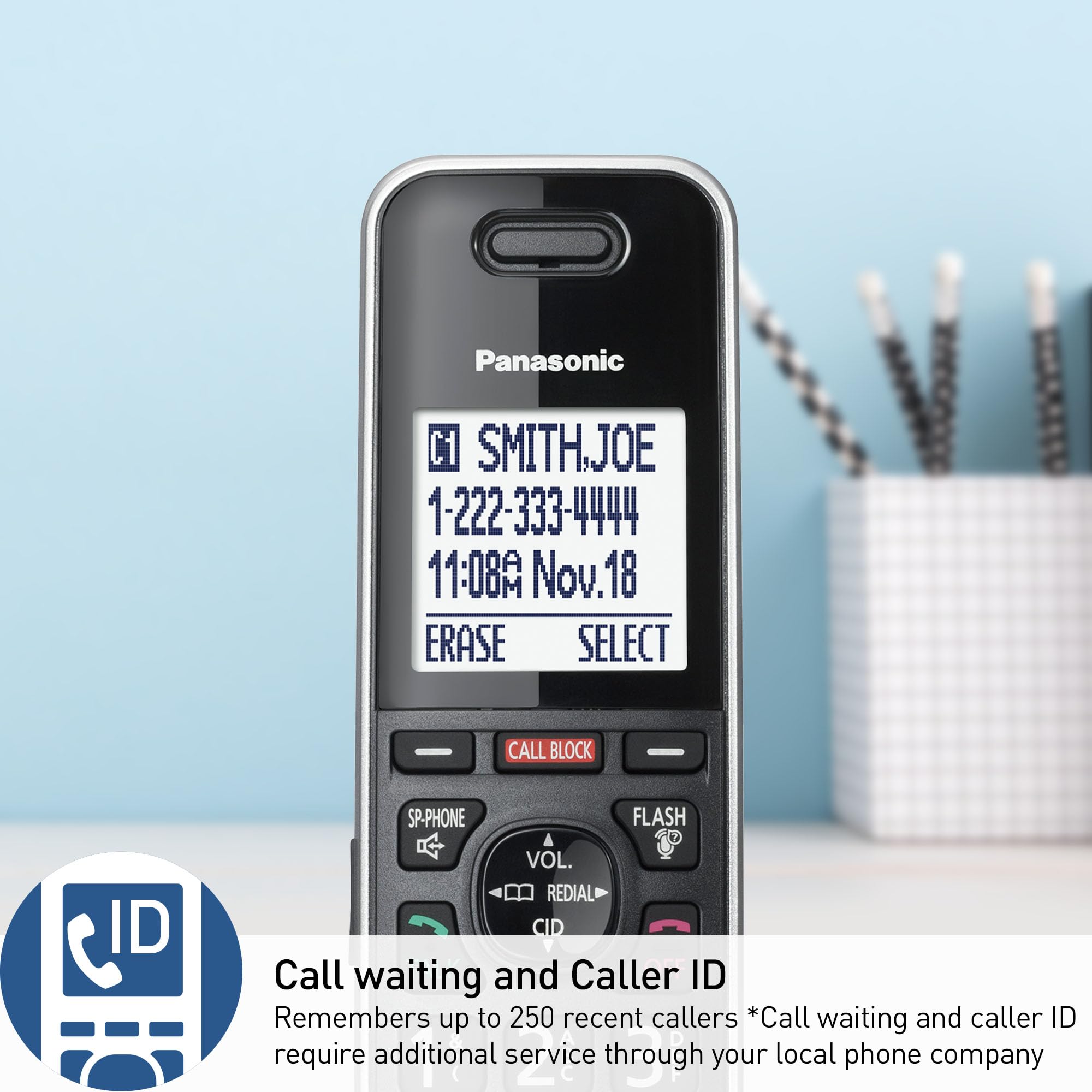 Foto 7 | Teléfono Inalámbrico Panasonic Link2cell Kx-tgf882b Negro - Venta Internacional